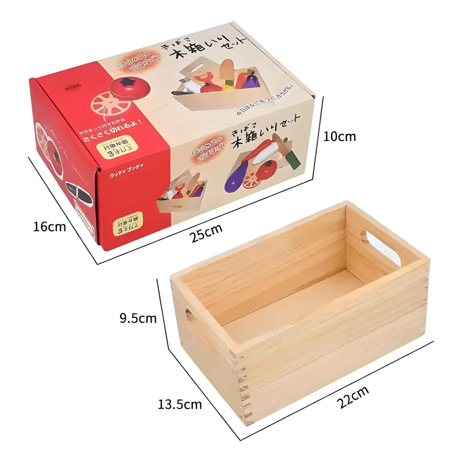 Juego didáctico de madera corta vegetales y frutas imán #2-4