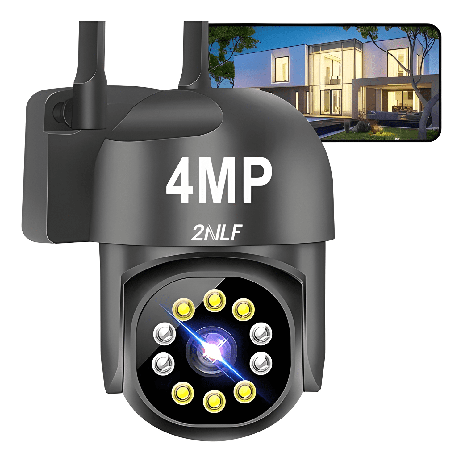 2nlf Cámara de Seguridad Exterior Wifi Ip 360° 1080p con Max-0
