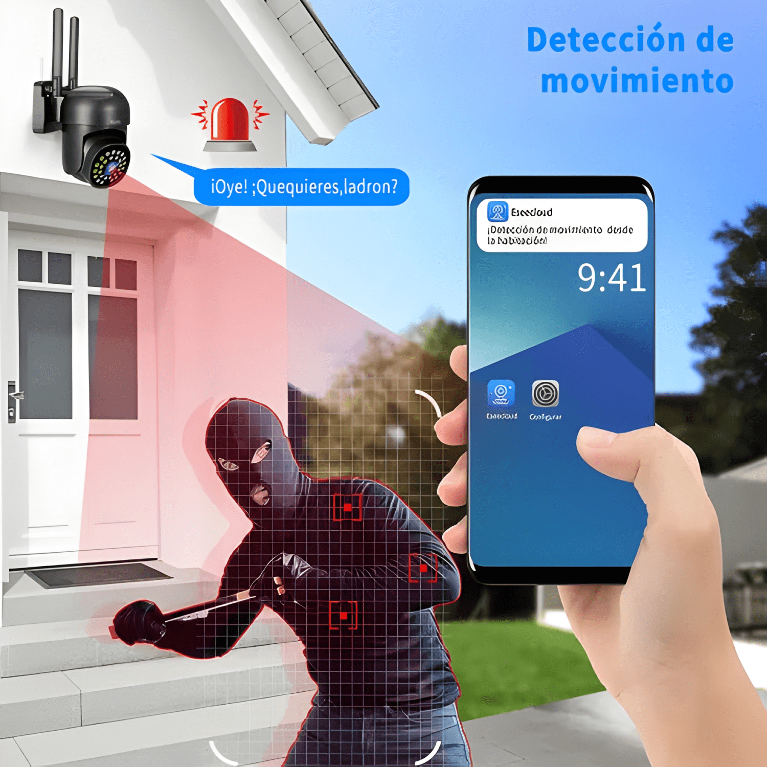 2nlf Cámara de Seguridad Exterior Wifi Ip 360° 1080p con Max-1