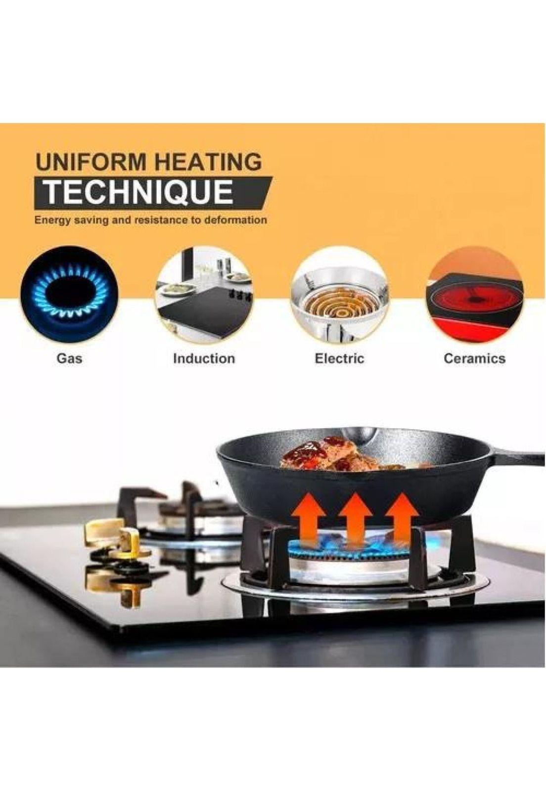 Juego de sartenes de hierro fundido, 3 piezas, Cukin, negro-3