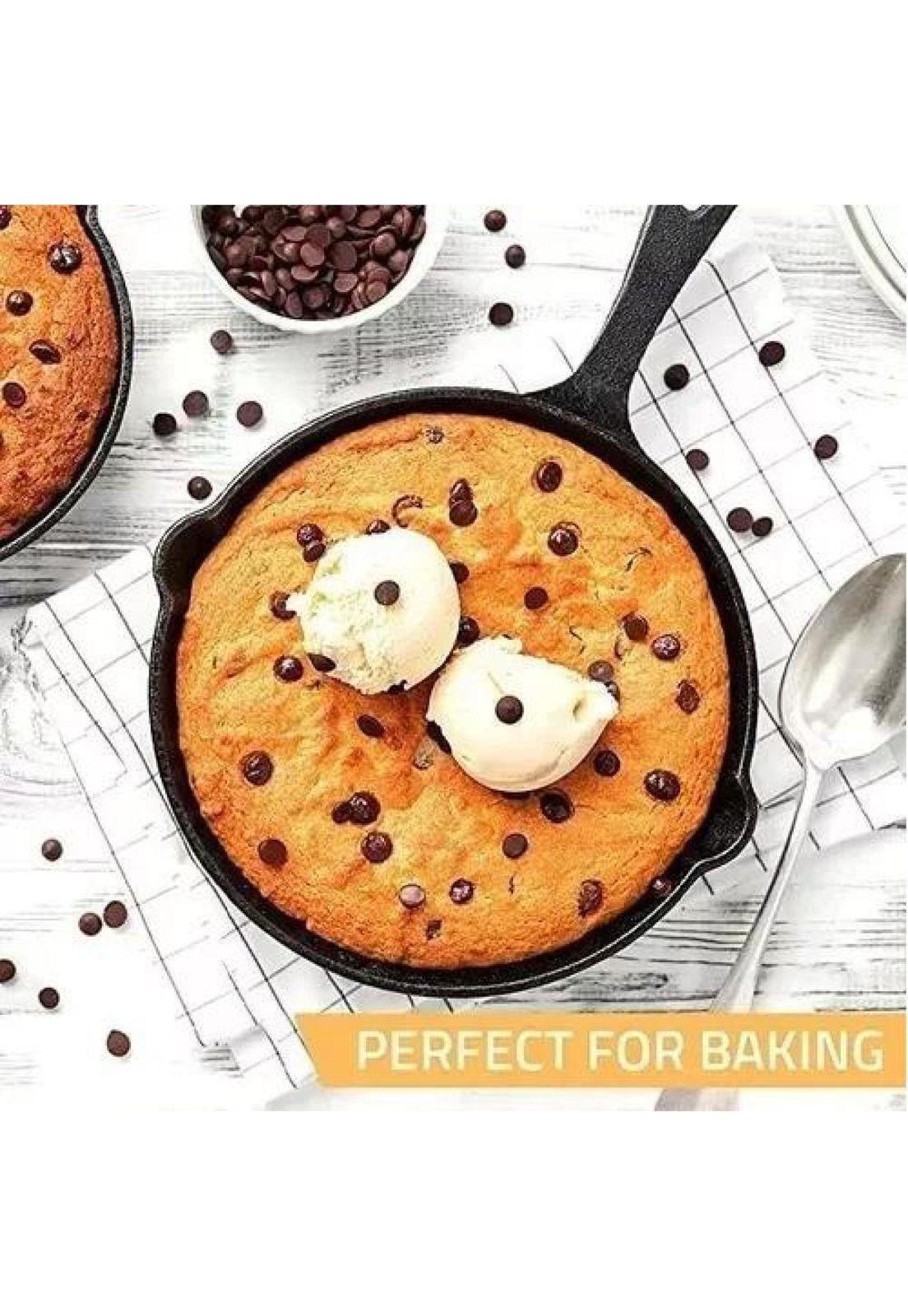 Juego de sartenes de hierro fundido, 3 piezas, Cukin, negro-4