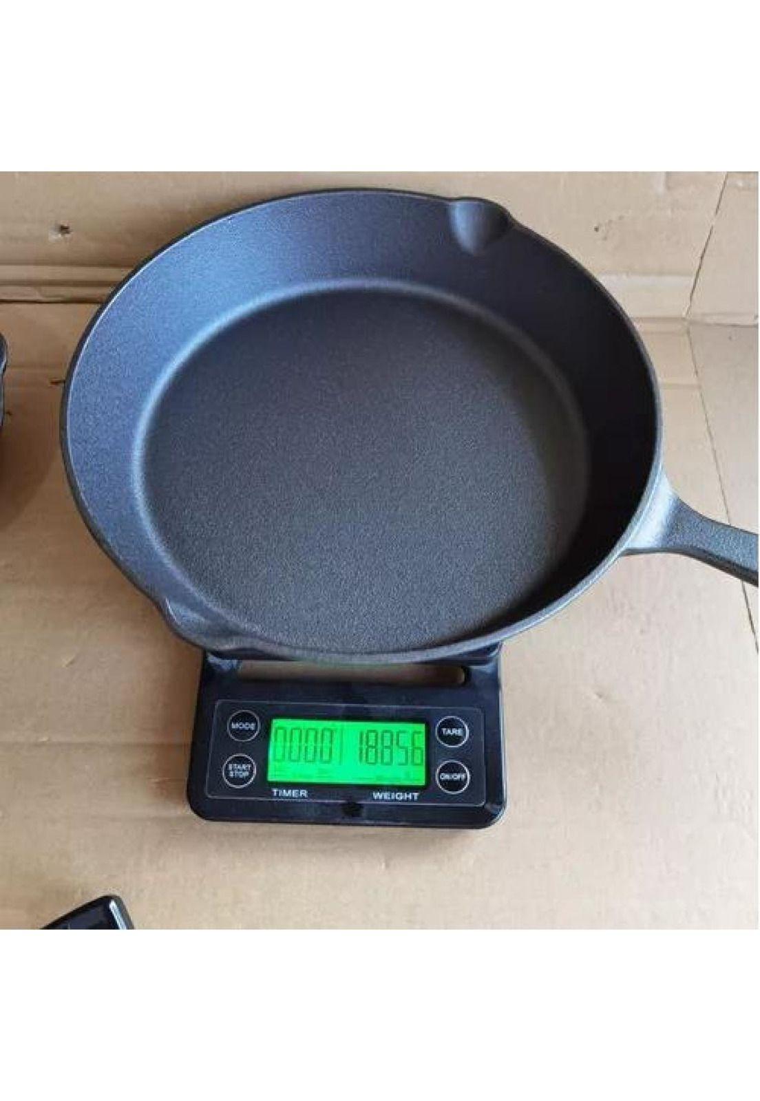 Juego de sartenes de hierro fundido, 3 piezas, Cukin, negro-6