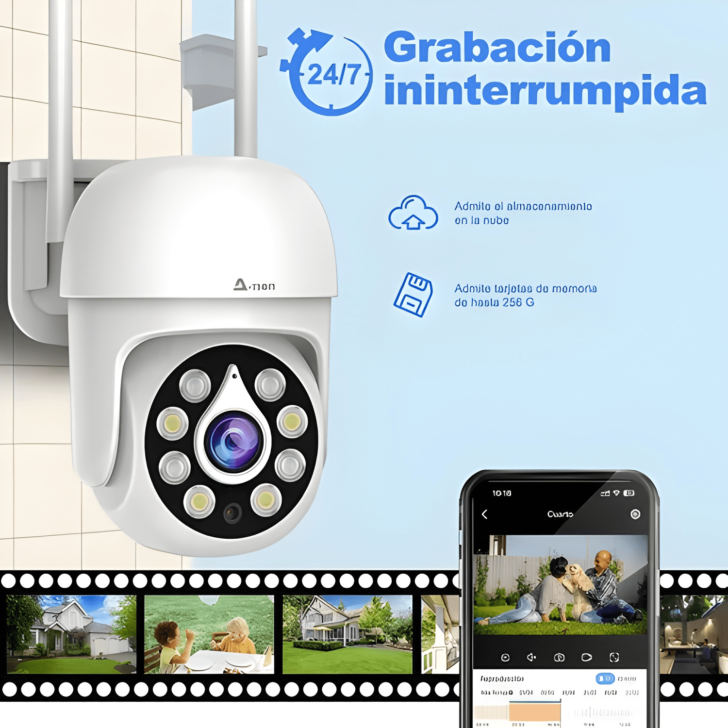 2nlf Cámara de Seguridad Exterior Wifi Ip 360 Ultra Blanco-4