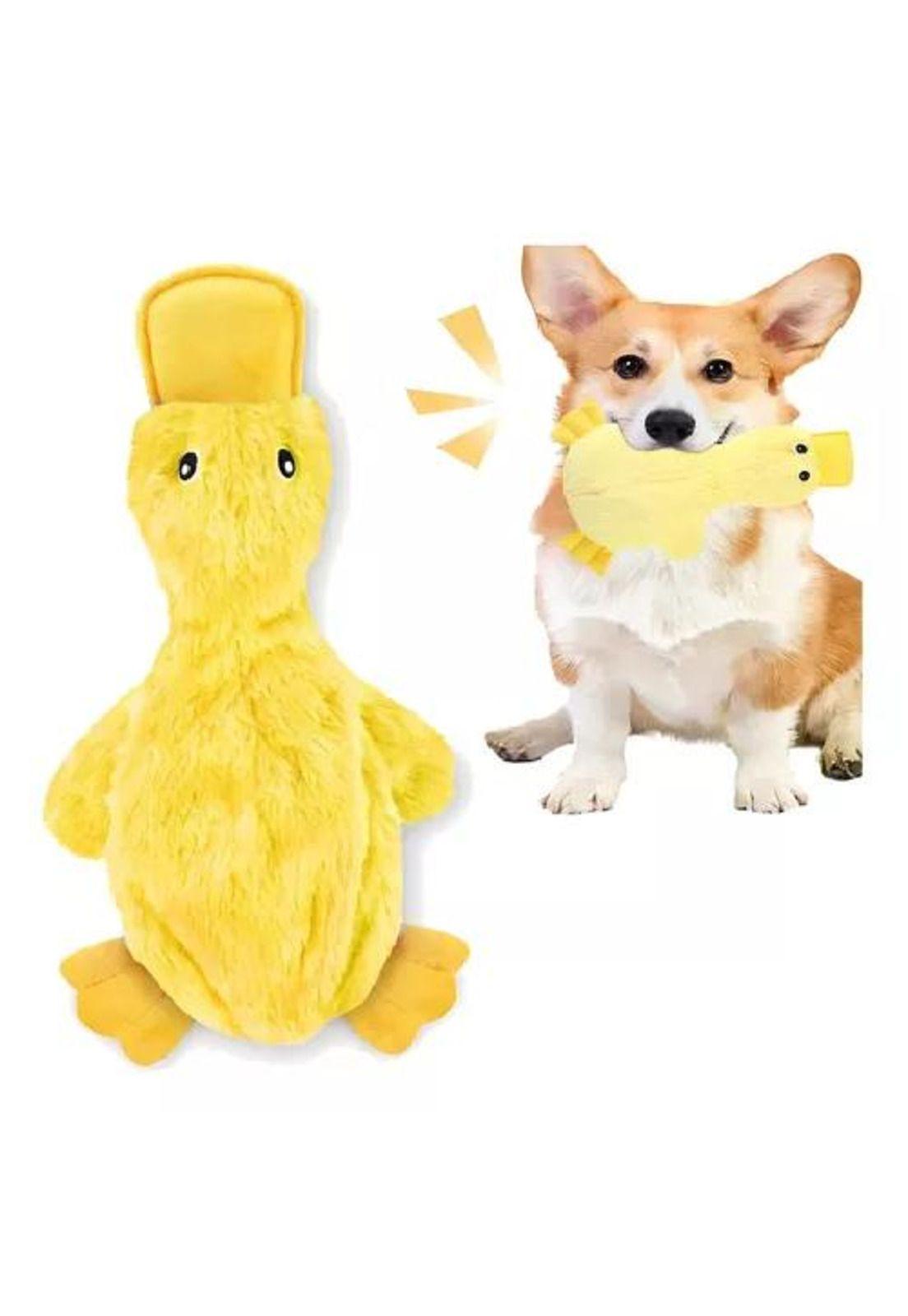 Pato de Peluche para Perros - Mascota con Sonido Color Amarillo-2