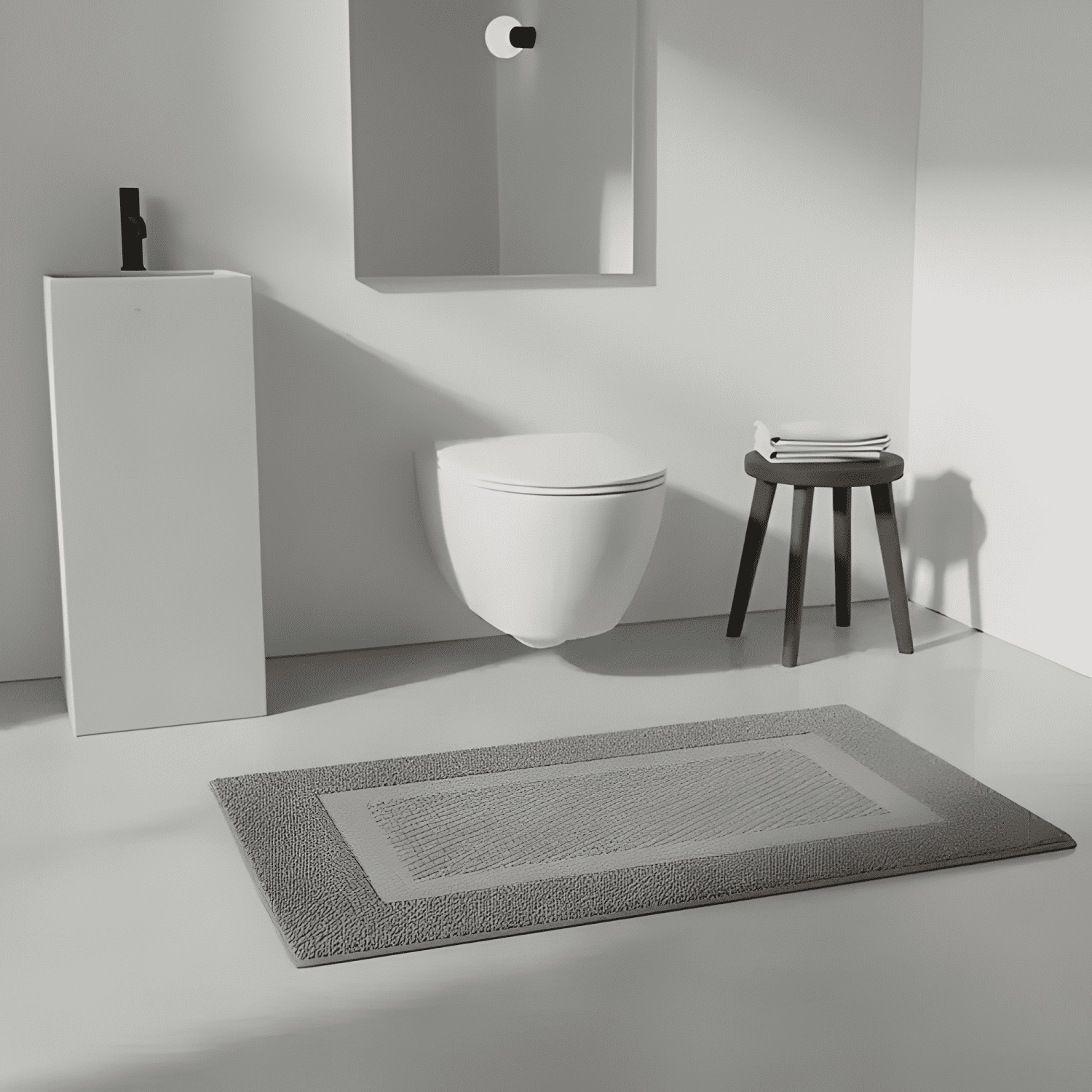 Alfombra De Baño Extrasuave 50x80 Cm Gris #1-0