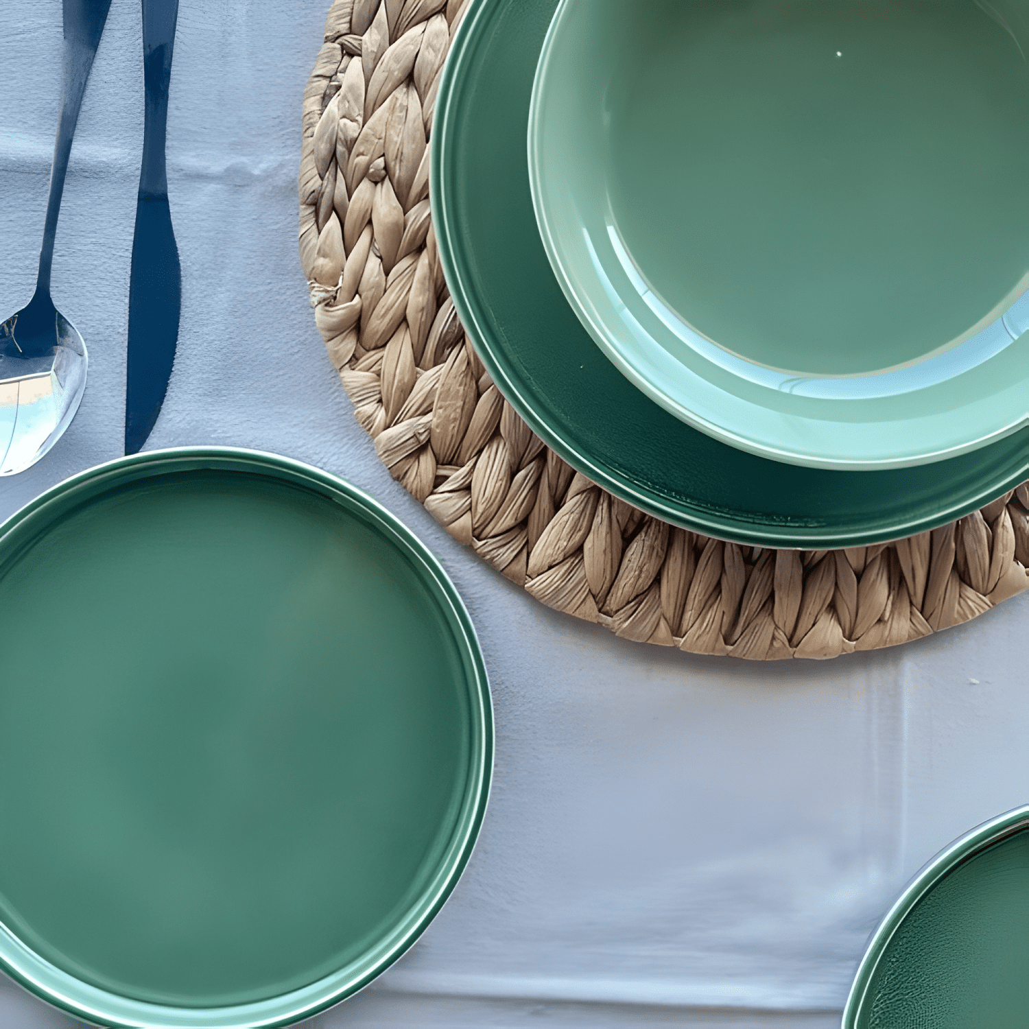 Set vajilla 18 piezas cerámica línea rustica Verde #15-1