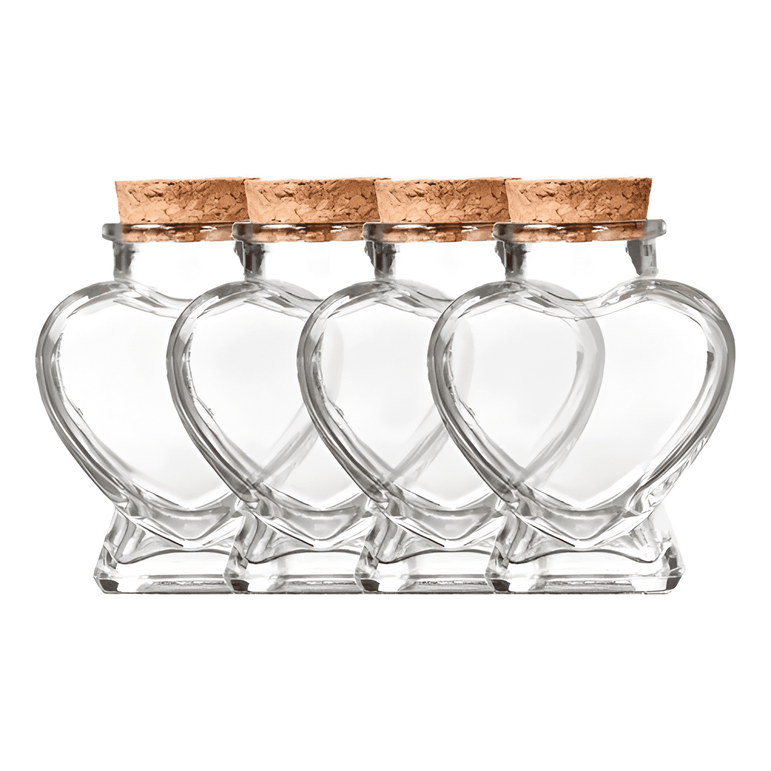 Pack 24 botella decorativa corazón vidrio tapa corcho 150 ml-1