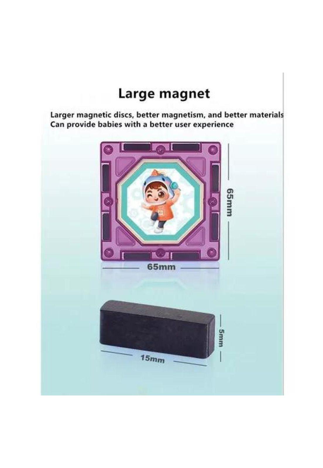Bloques magnéticos de construcción didácticos y bolitas 131 piezas multicolor-4