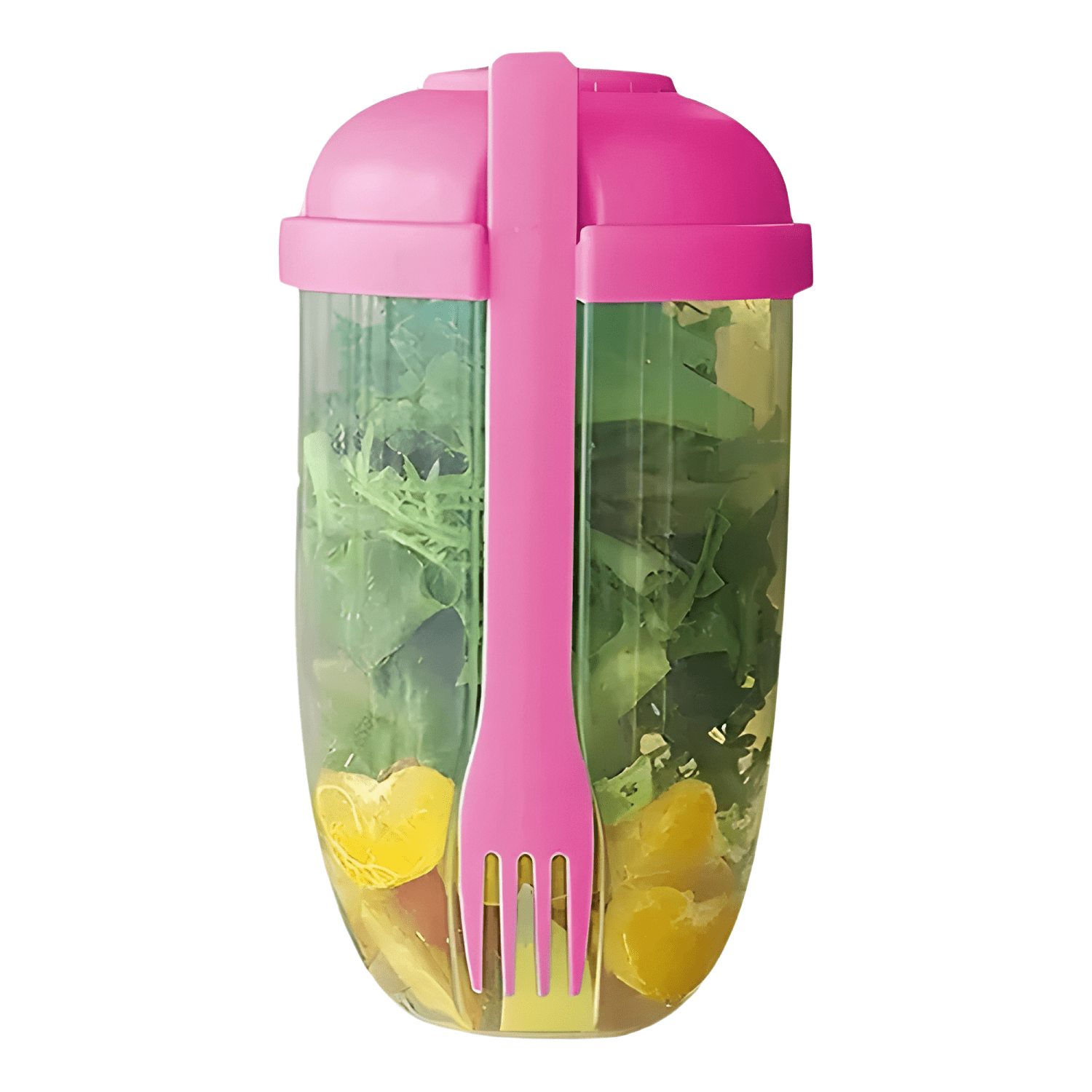 Vaso de ensalada portátil con tapa de tenedor y adhereso-0