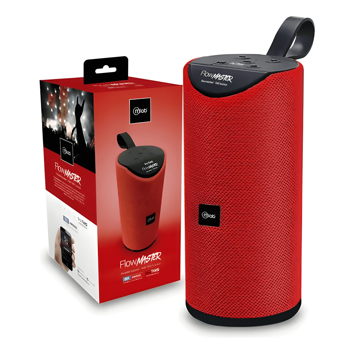 Parlante flow master tws bluetooth usb fm Rojo-3