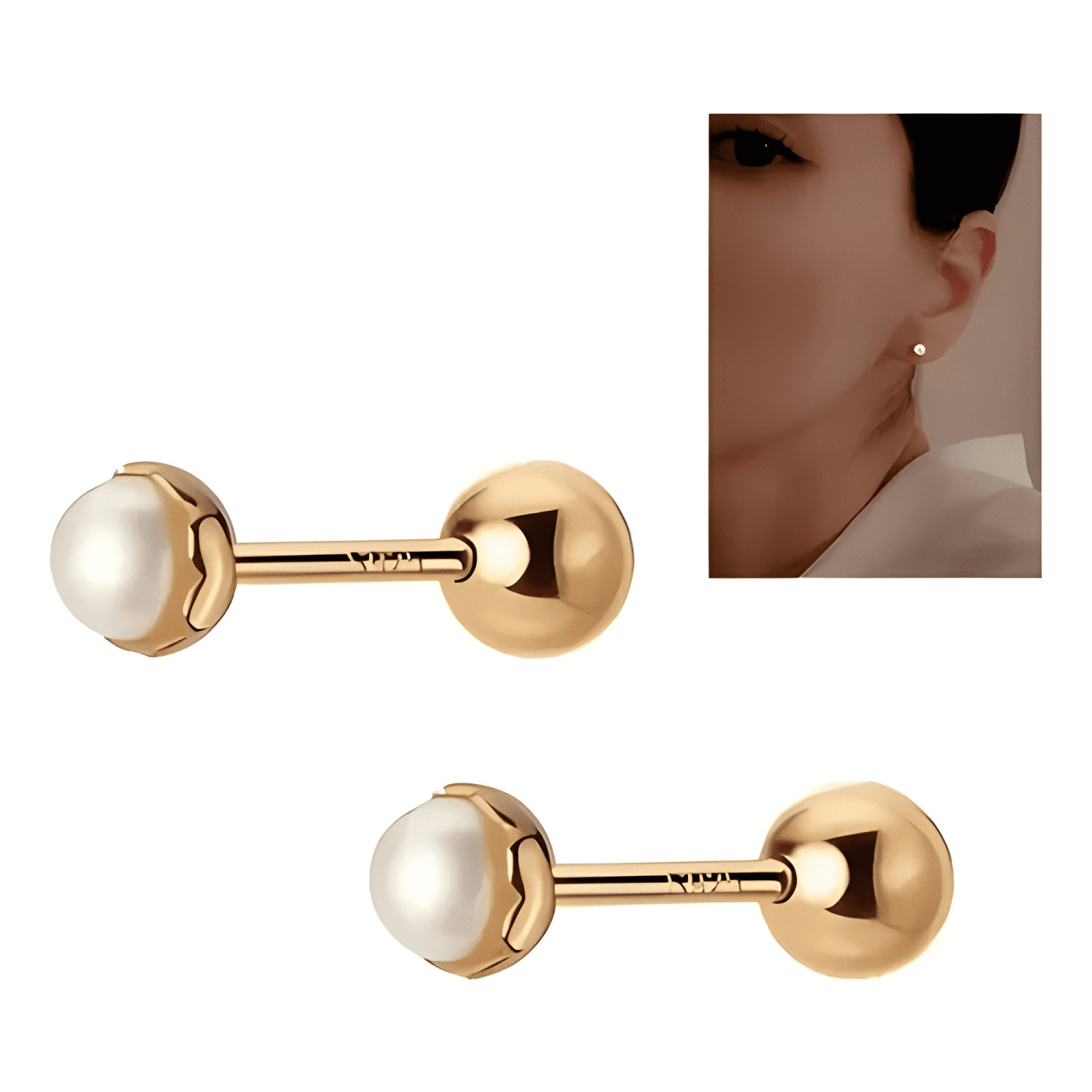 Aros 18 Kilates (18k) Para Bebe Atornillados #1-0