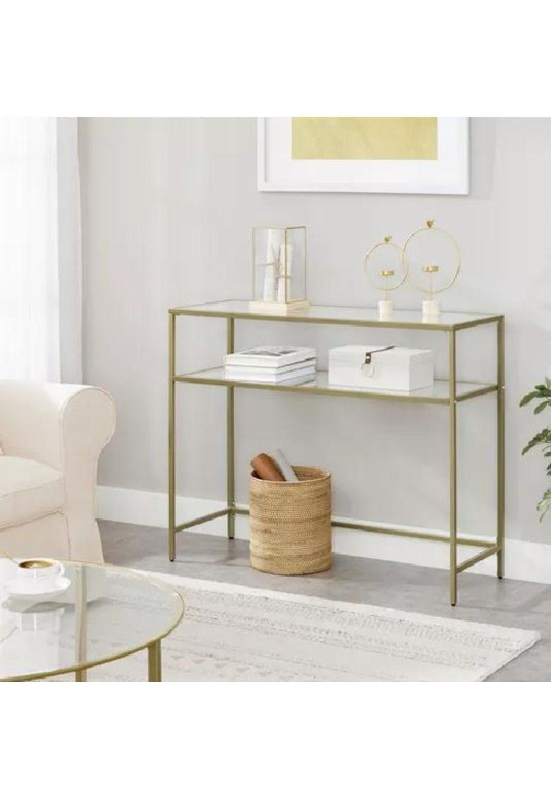 Mesa de arrimo vidrio Gold Premium-2