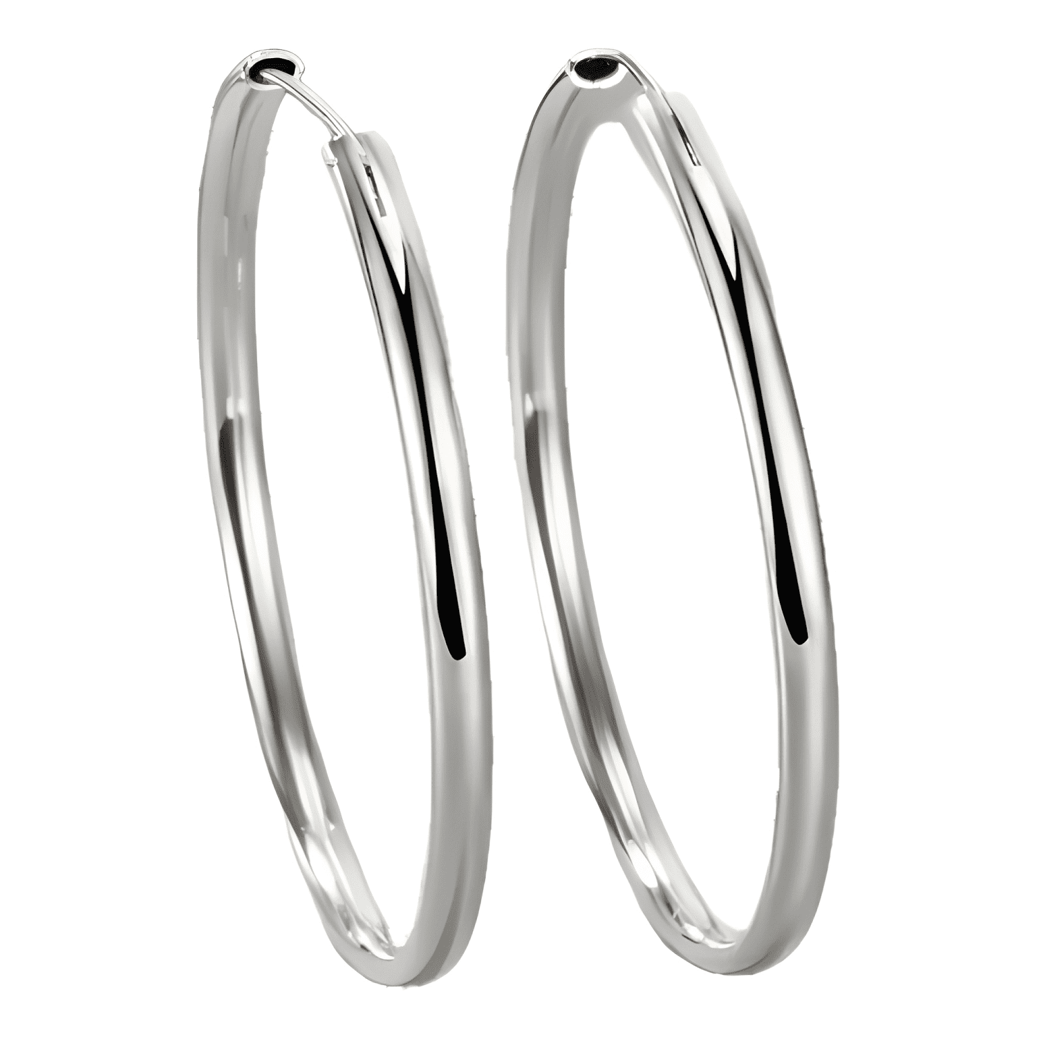Aros Plata Argolla Borde Ovalado 40 Mm #2-1