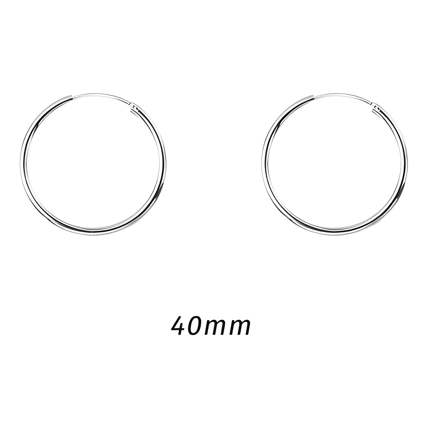Aros Plata Argolla Borde Ovalado 40 Mm #2-2