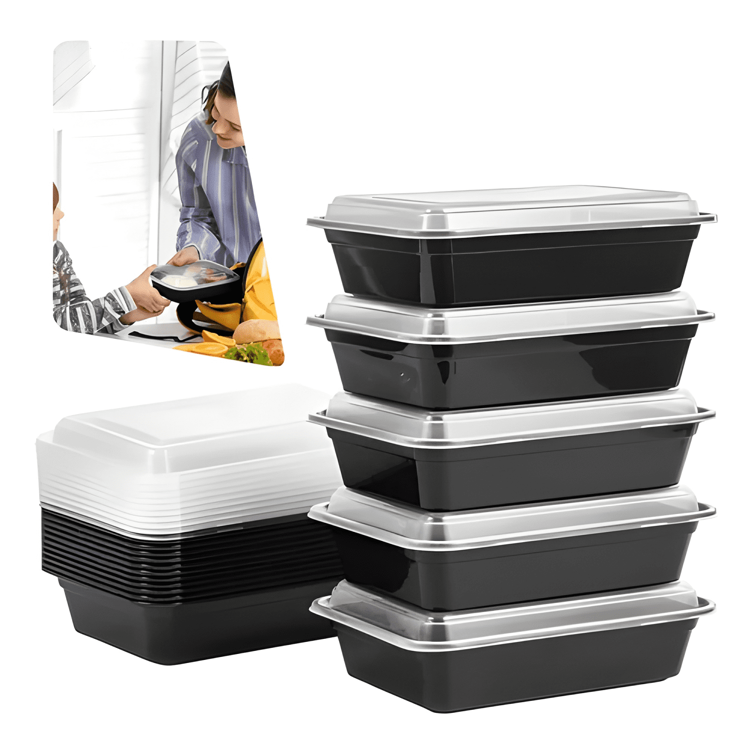 Contenedor meal prep rectangular reutilizable 350 ml 10u-0