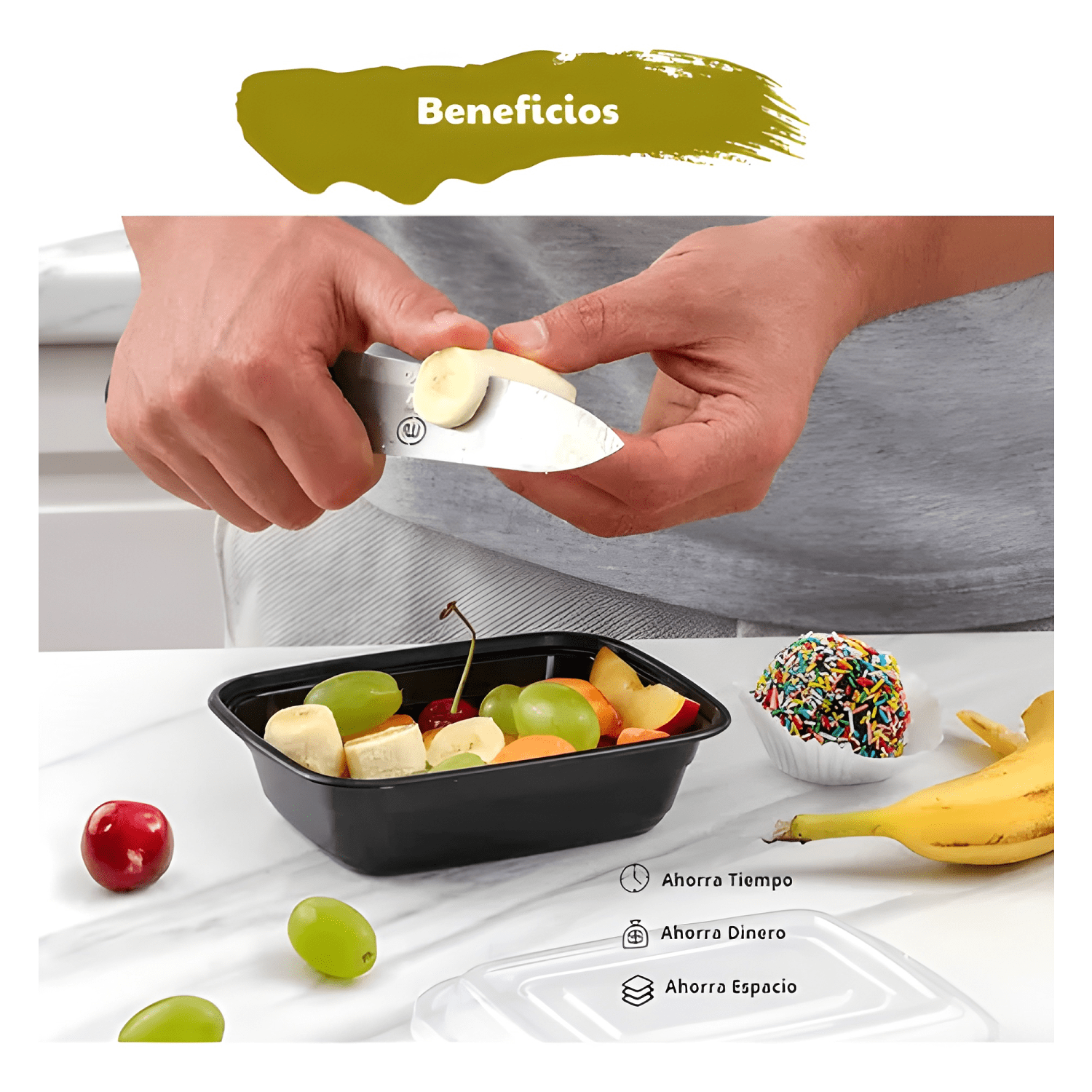 Contenedor meal prep rectangular reutilizable 350 ml 10u-2