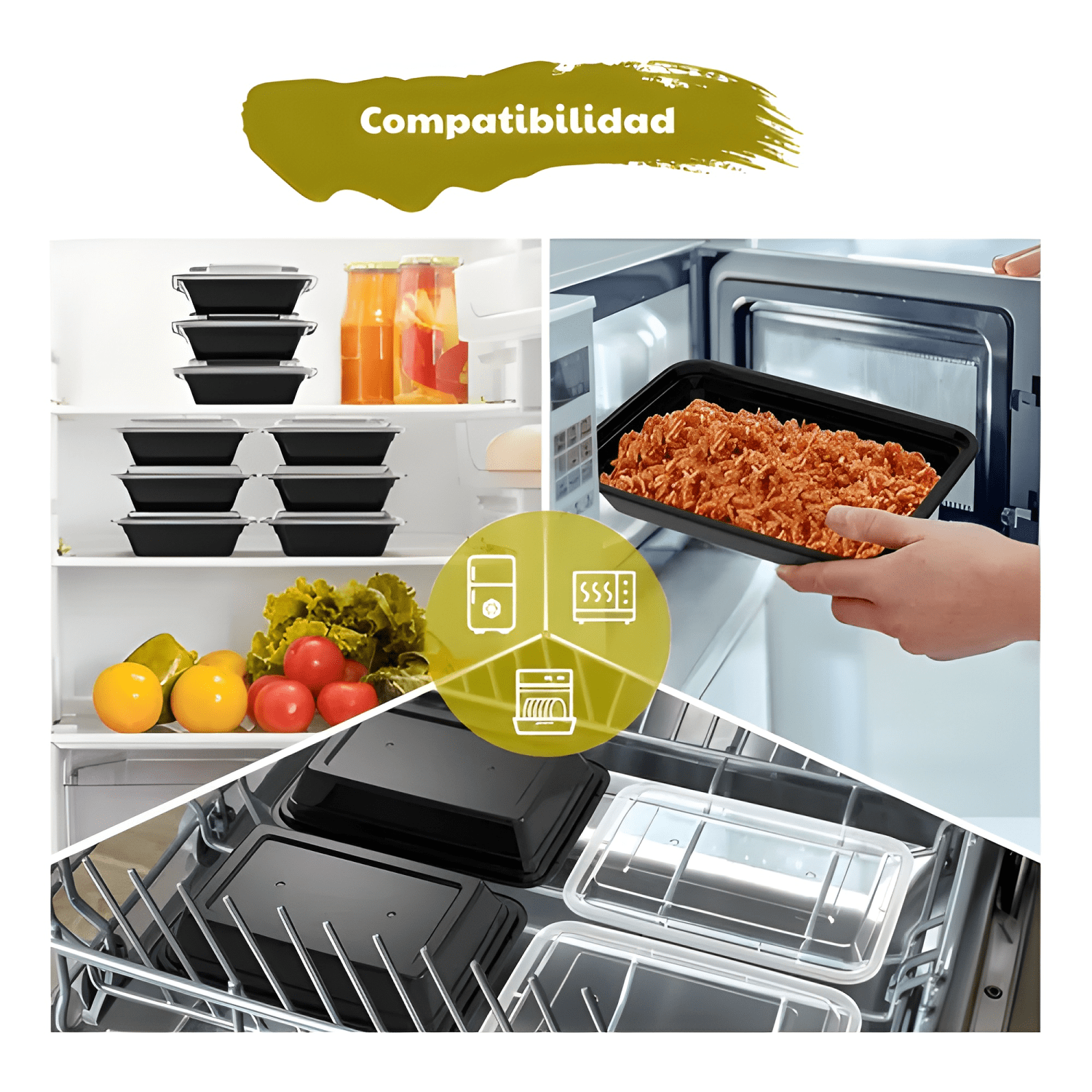 Contenedor meal prep rectangular reutilizable 350 ml 10u-3