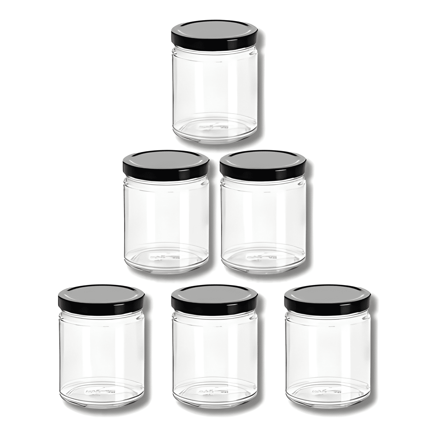 Pack 6 frascos vidrio 160 ml tapa twist off, negra-0