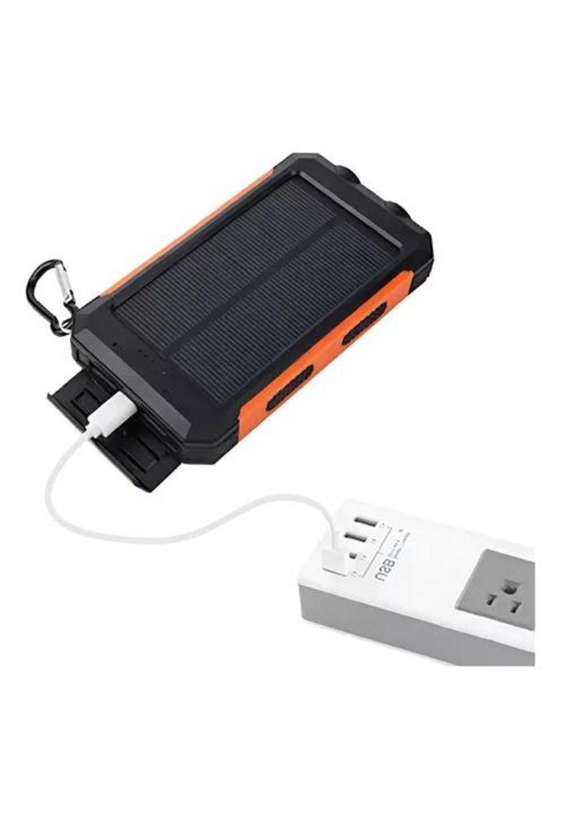 Batería portátil externa 20,000 mAh, 2 USB, solar power bank, negro-3