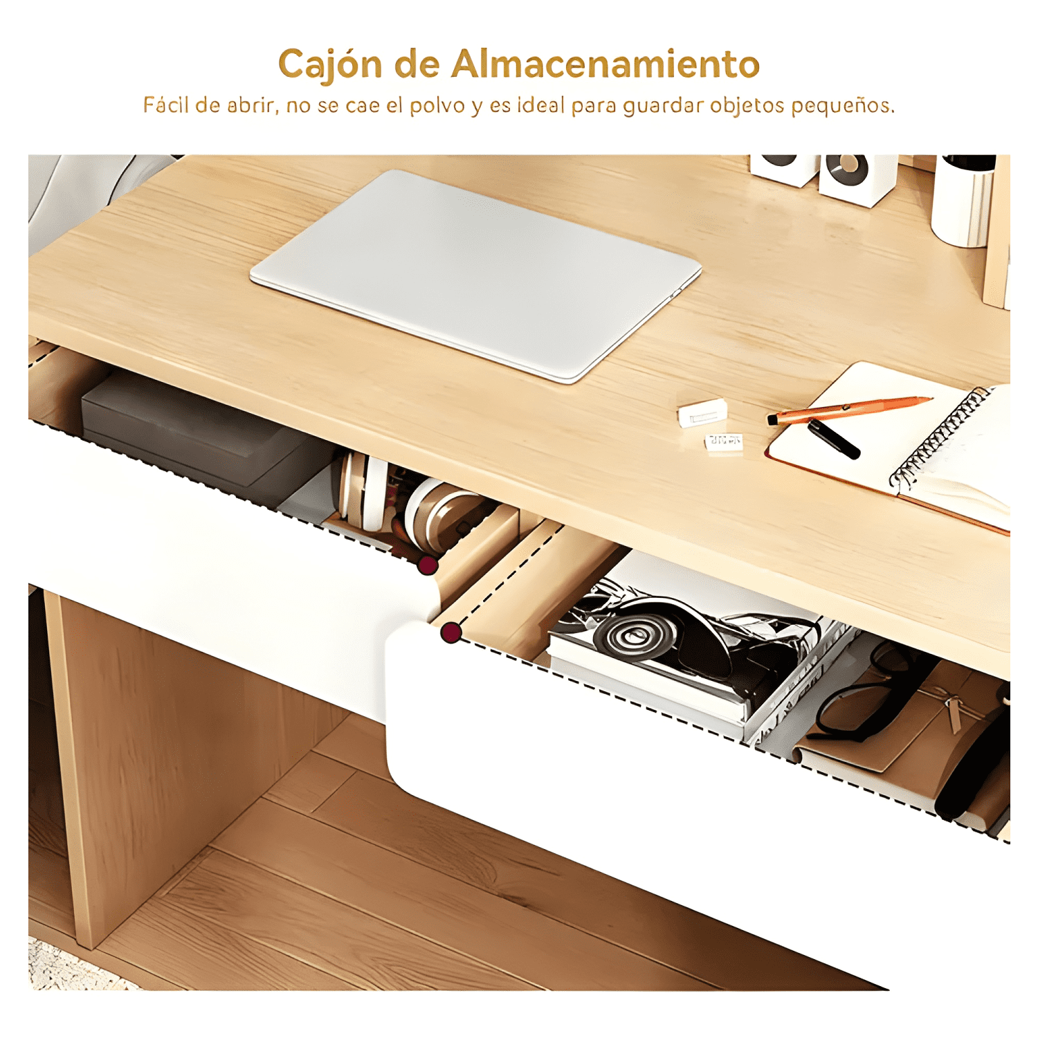 Escritorio con estanteria 80*109cm cajón gabinete oficina-1