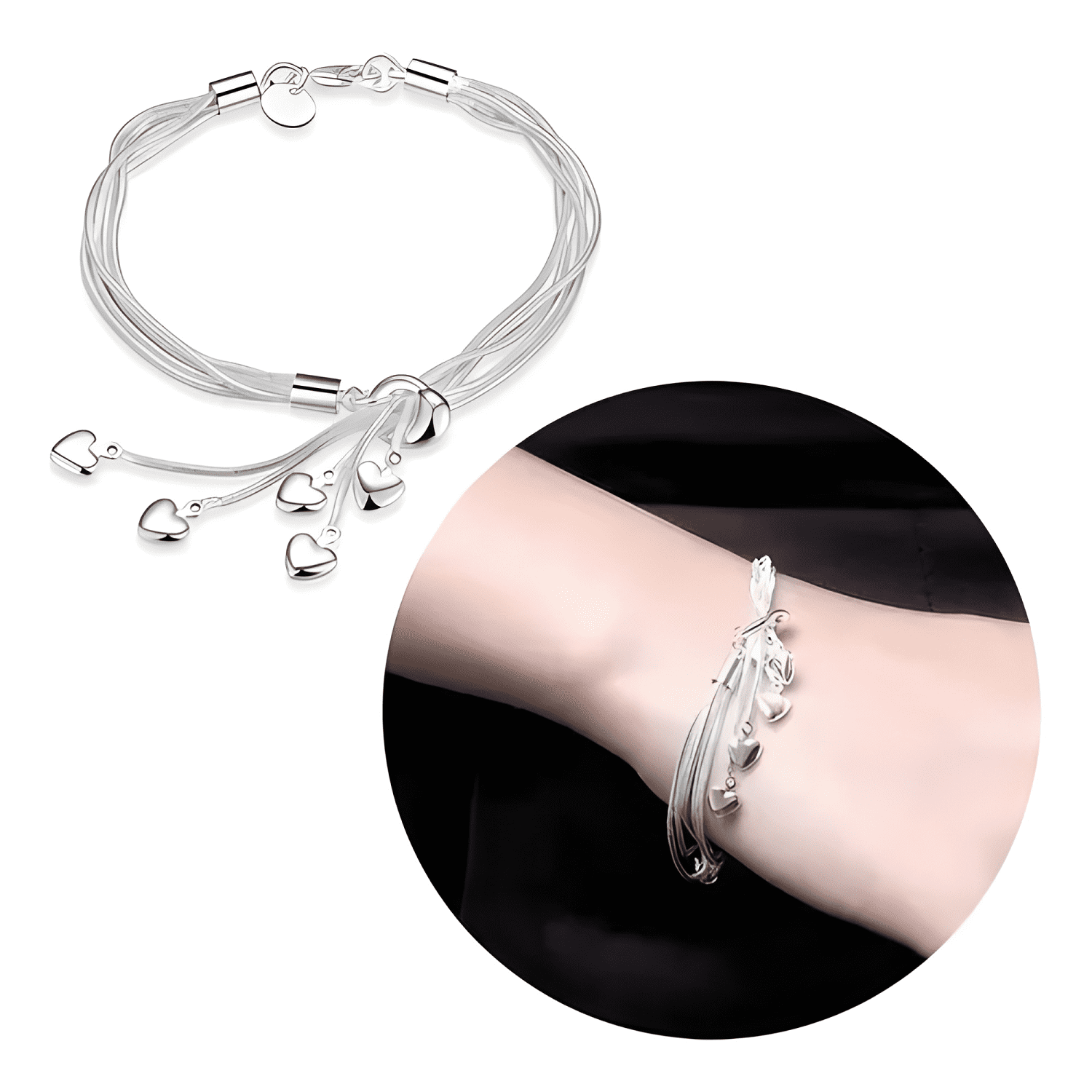 Pulsera mujer esclava brazalete plata 925 elegante #5-2