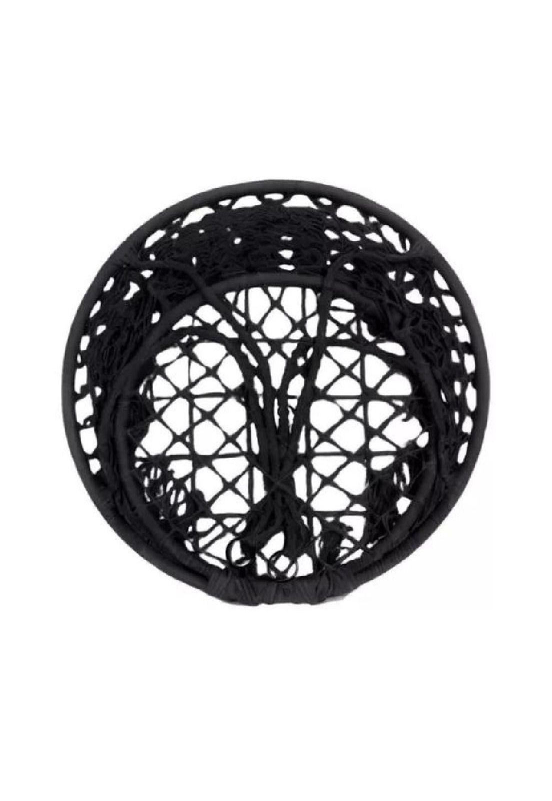 Hamaca silla colgante redonda interior exterior macramé negro-3