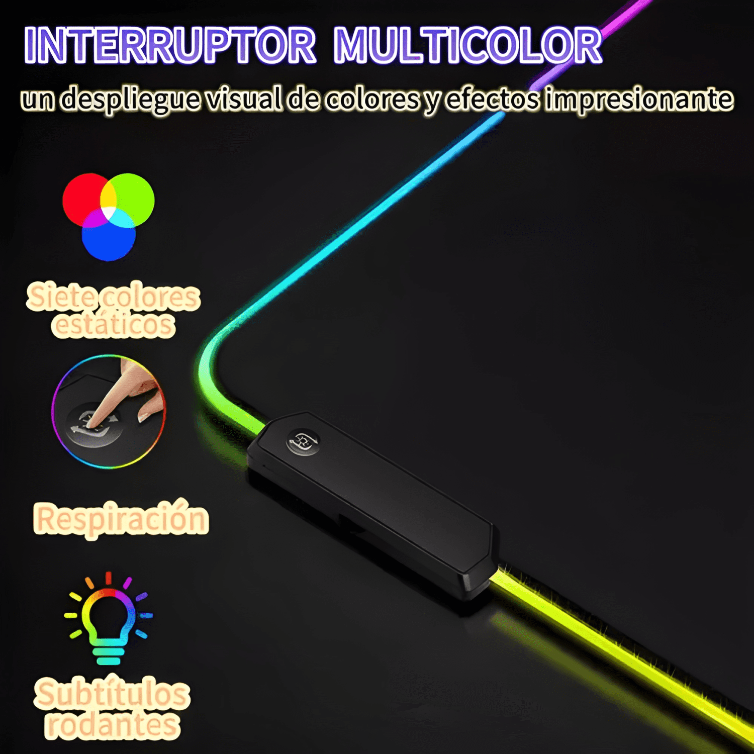 Rgb Mouse Pad Gamer Alfombrilla con Luz 30*80 Pro-2