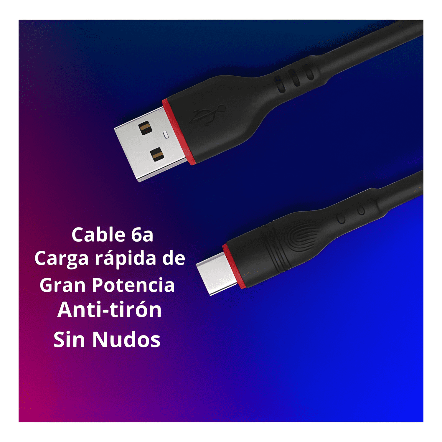Cable USB tipo c 6a 1m carga rápida y transferencia #7-2
