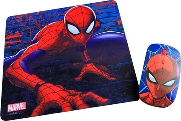 Kit mouse inalámbrico + pad Spider Man 2 rojo-1