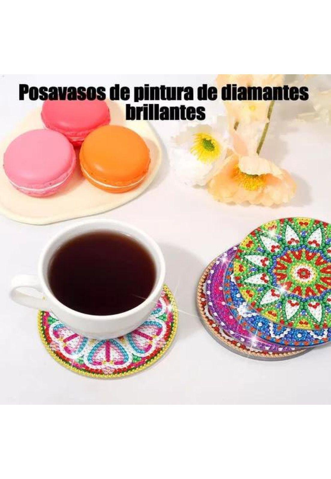 Kit de 10 posavasos de pintura diamante 5D, estilo mandala, 10 cm-5