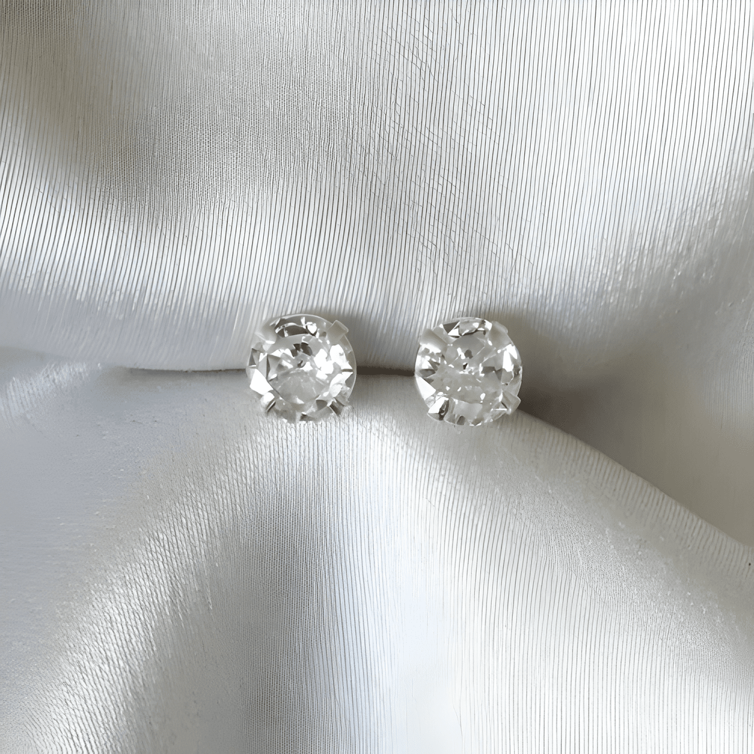 Aros Circon Brillante 6 Mm Plata 925 Hombre Mujer Zarcillos-1