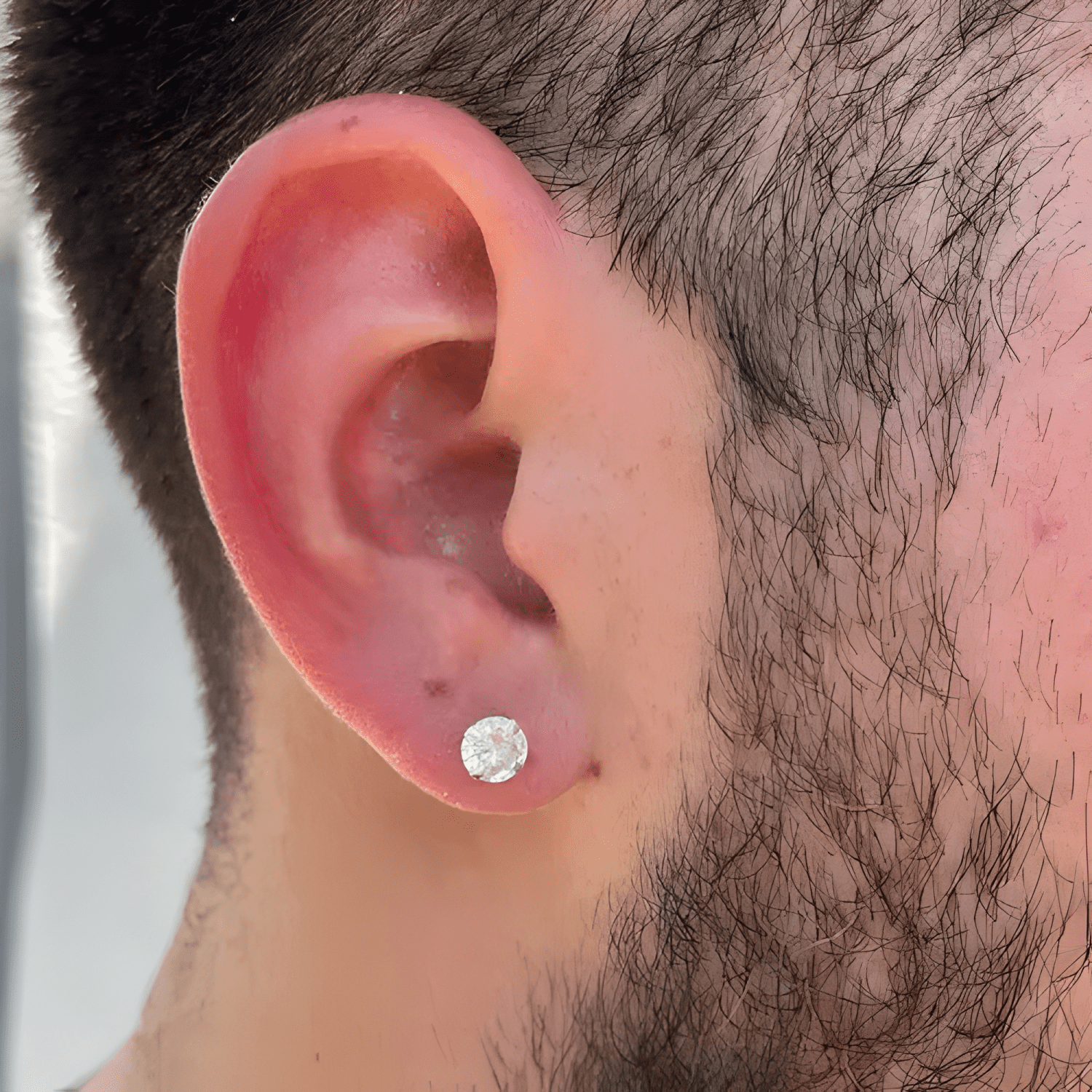 Aros Circon Brillante 6 Mm Plata 925 Hombre Mujer Zarcillos-2