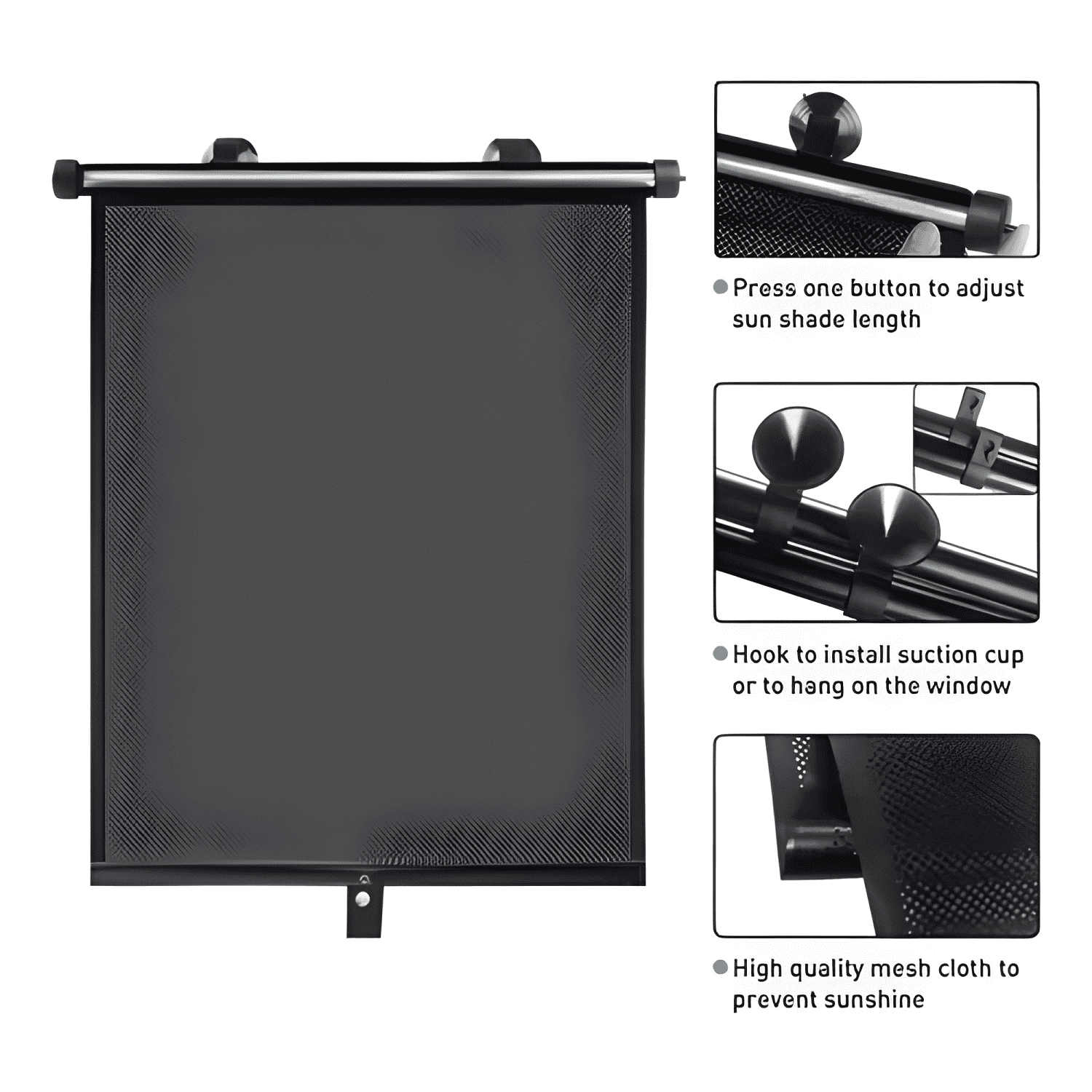 Quitasol Retractil Parasol Enrollable de Ventana para Auto-1