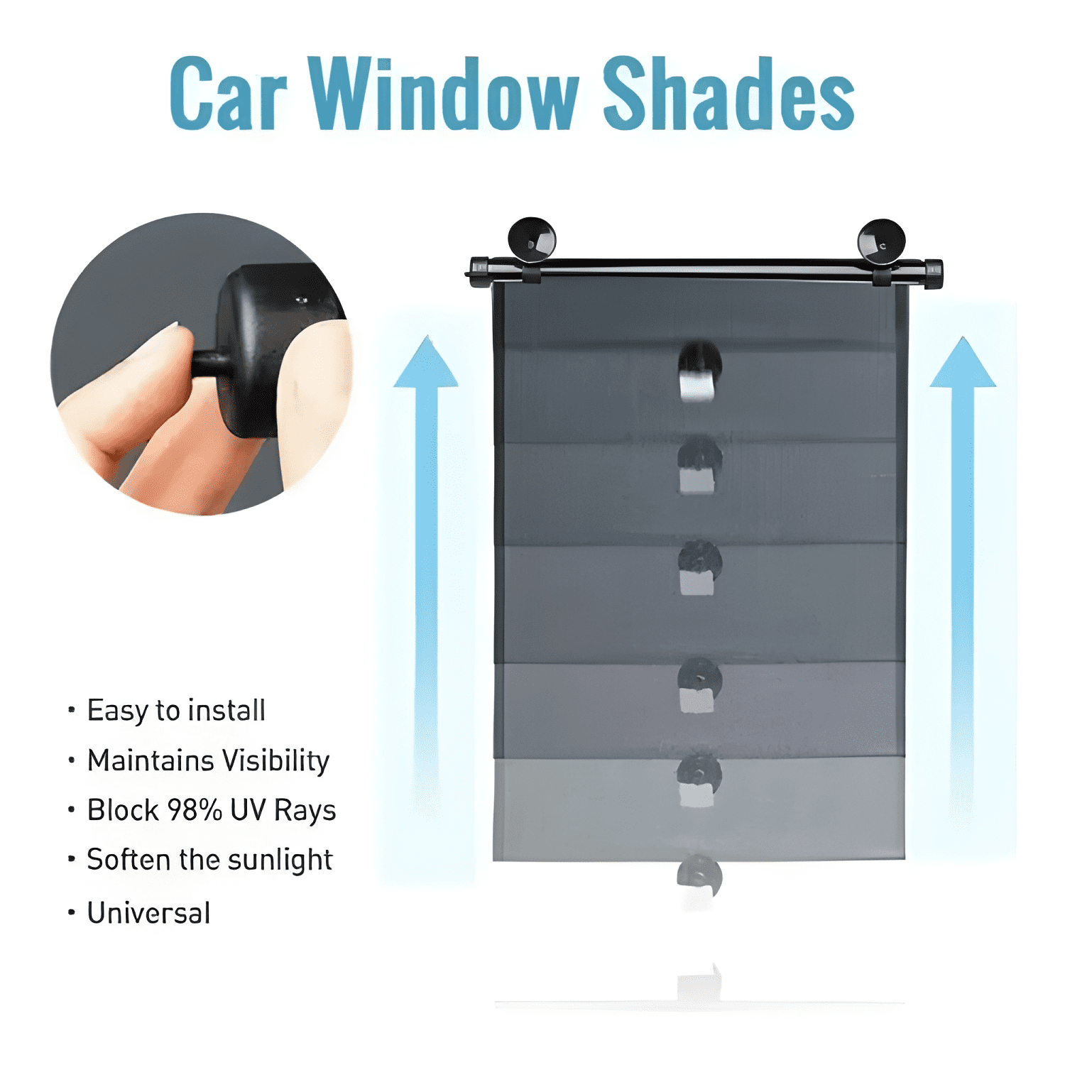 Quitasol Retractil Parasol Enrollable de Ventana para Auto-2