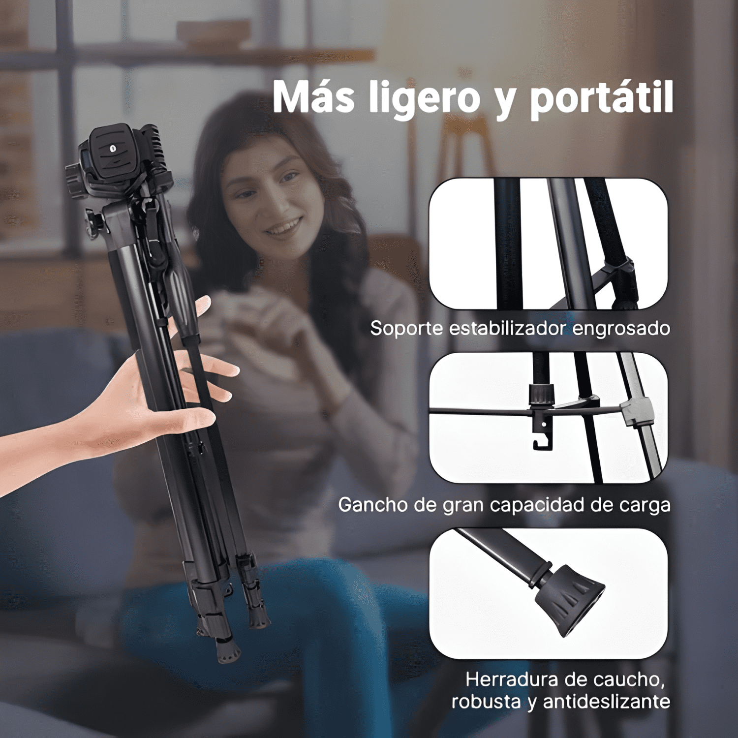 Trípode Para Cámara Profesional Con Control Bluetooth 160cm-3