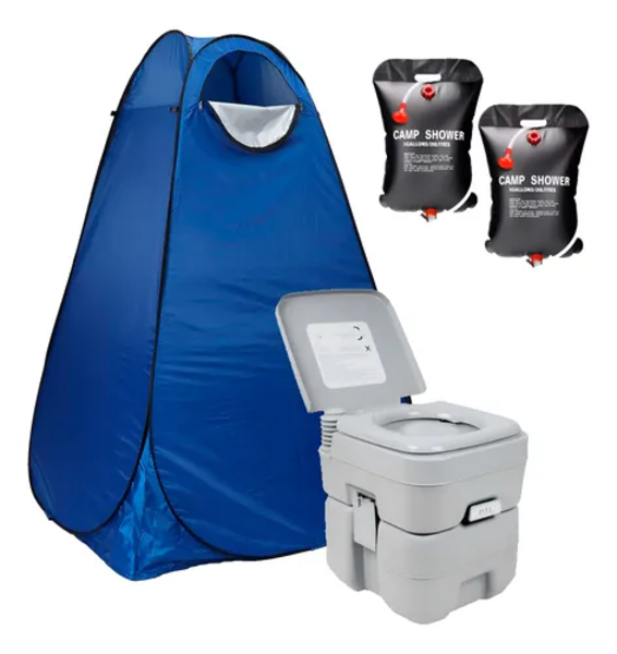 Carpa caseta baño vestidor +baño químico 2 duchas-0