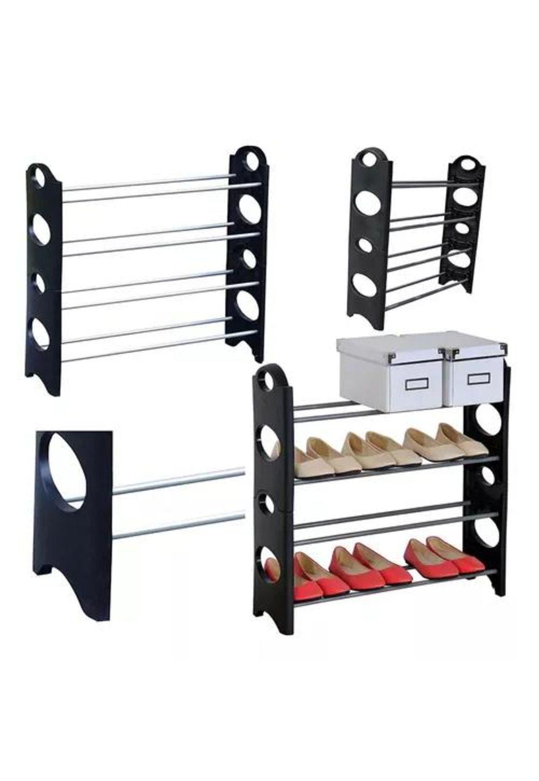 Rack zapatera organizador para 12 pares 4 niveles negro-3