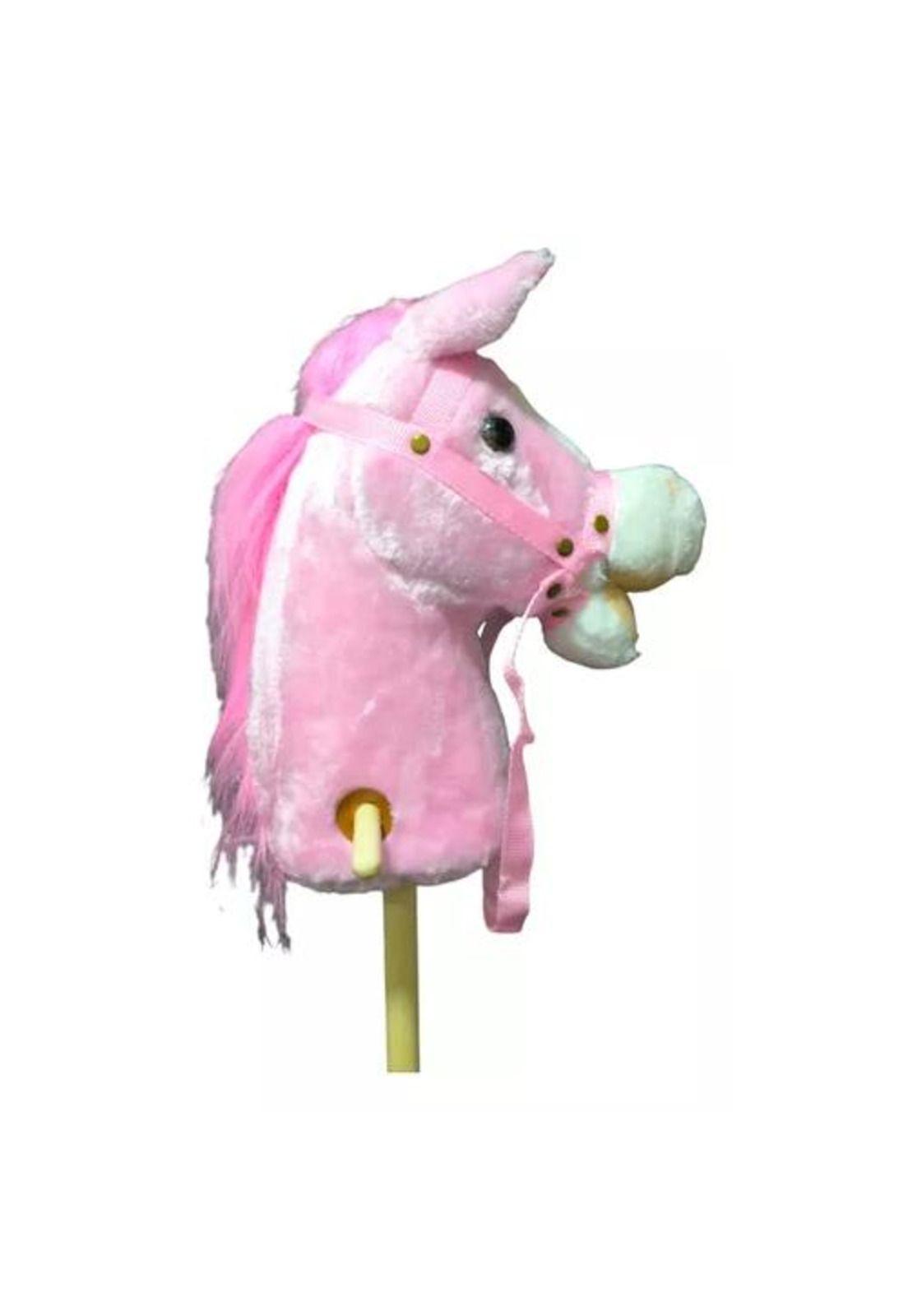 Caballito de Palo con Sonido y Rueda - 100 cm para Niños Color Rosado-3