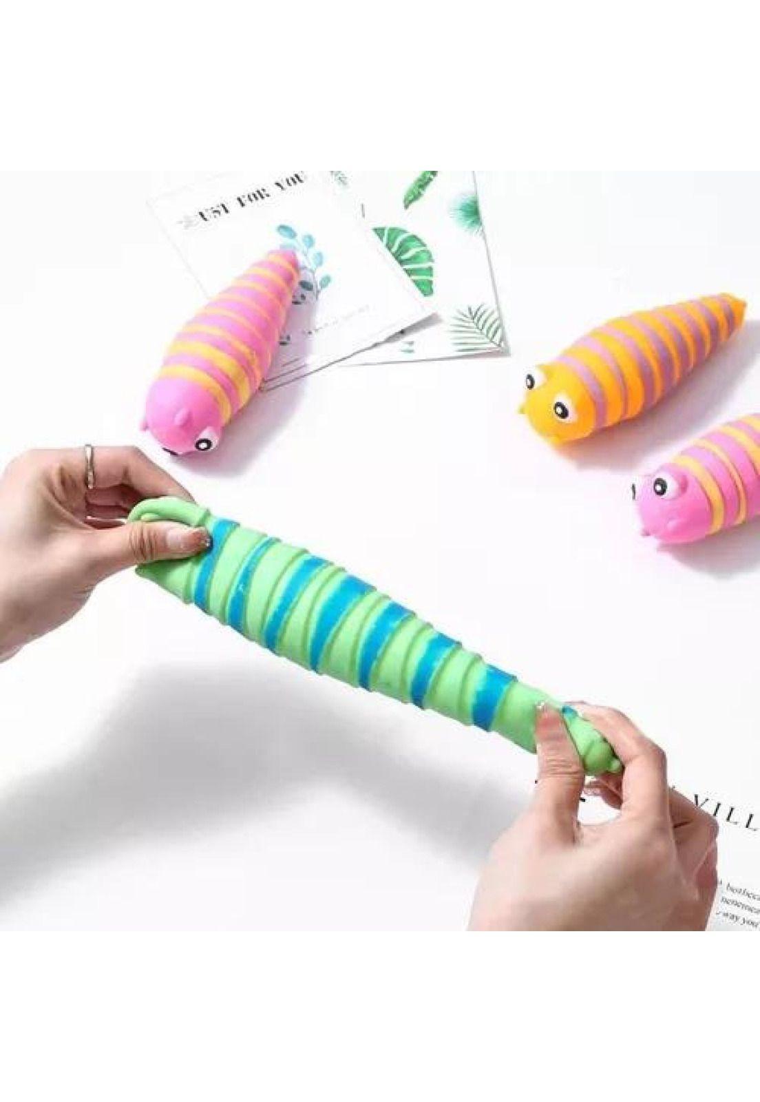 Juguete Antiestrés Squishy - Gusano de Colores Ultra Suave-1
