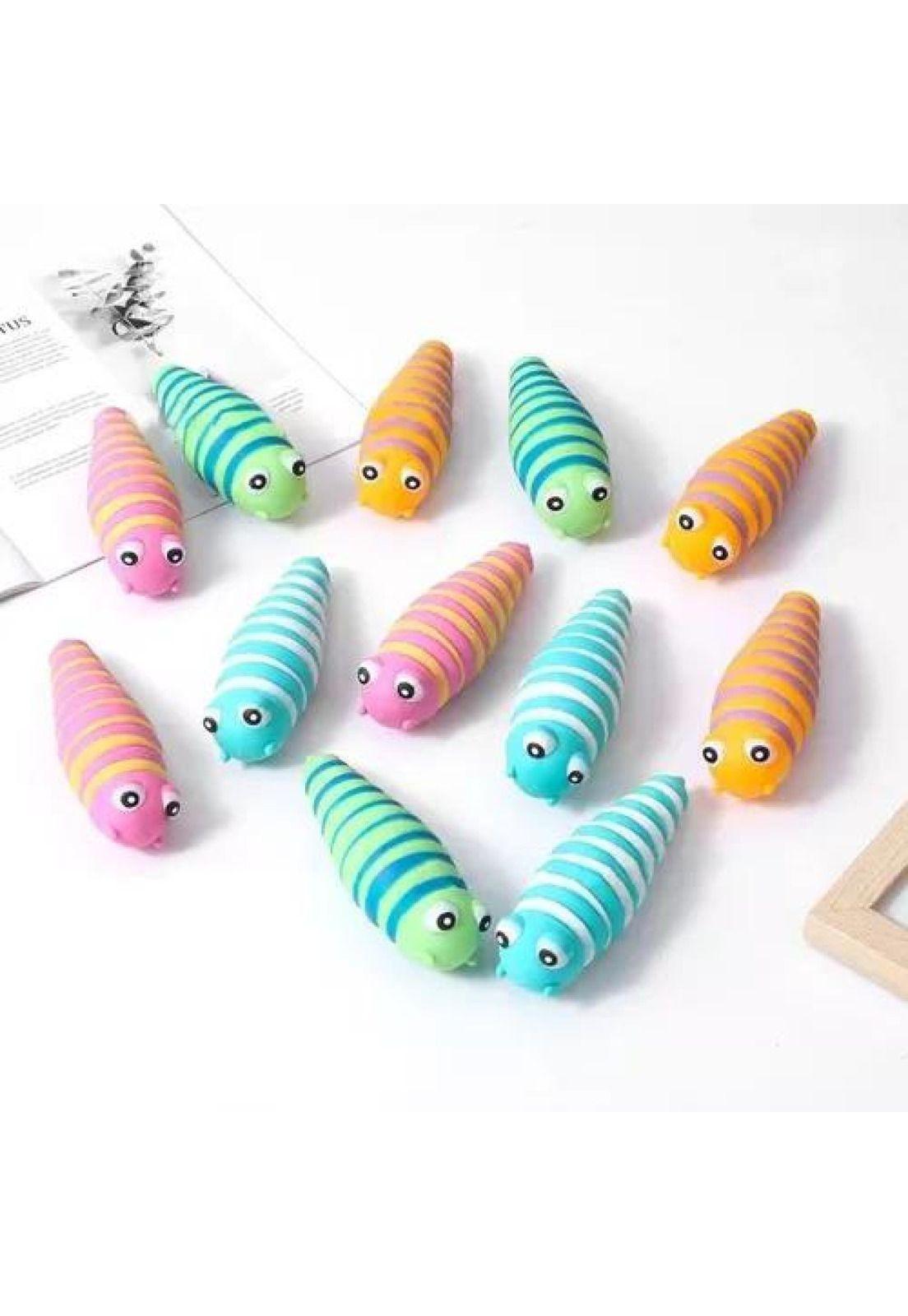 Juguete Antiestrés Squishy - Gusano de Colores Ultra Suave-2