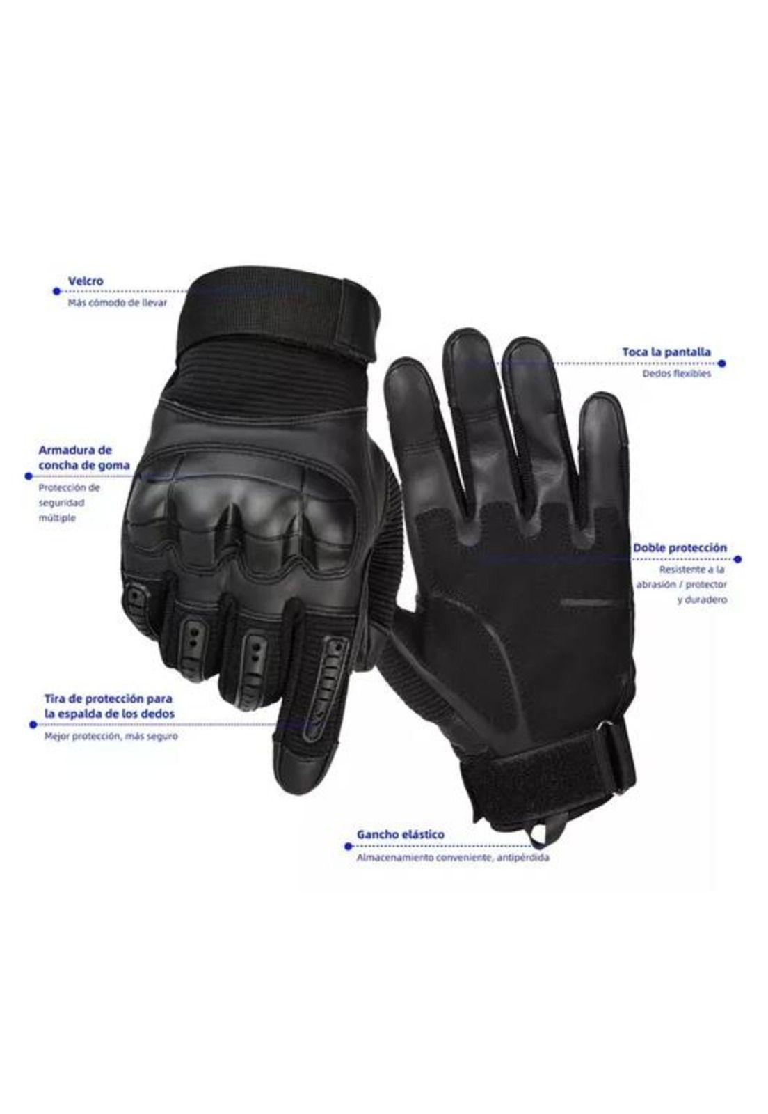 Guantes de Cuero con Pantalla Táctil para Motocicleta - Talla M-1