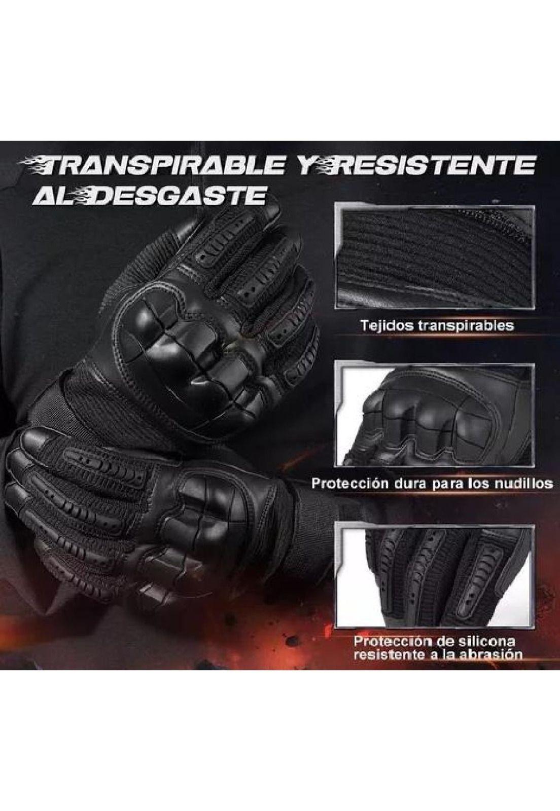 Guantes de Cuero con Pantalla Táctil para Motocicleta - Talla M-2