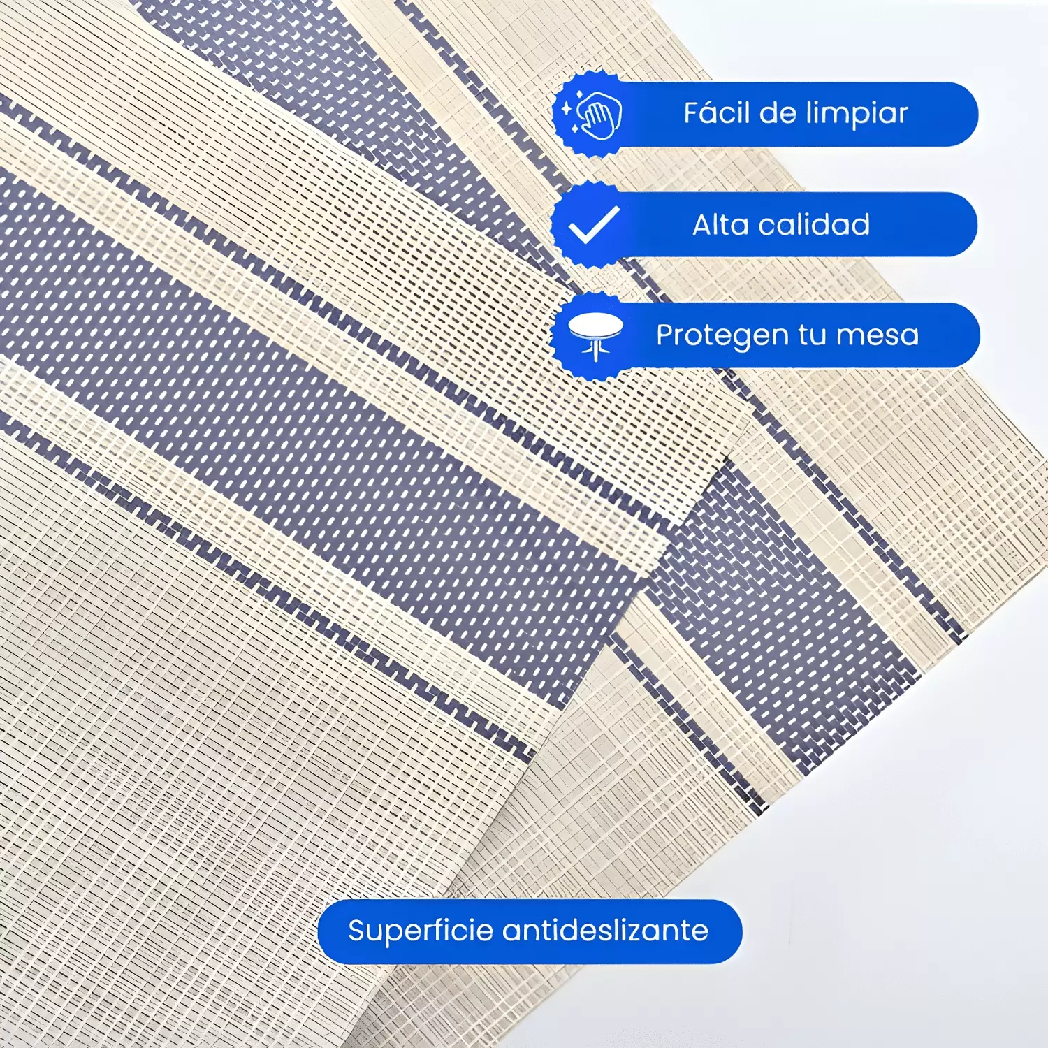 Set 4 individuales impermeables de mesa PVC 30x45 CM-3