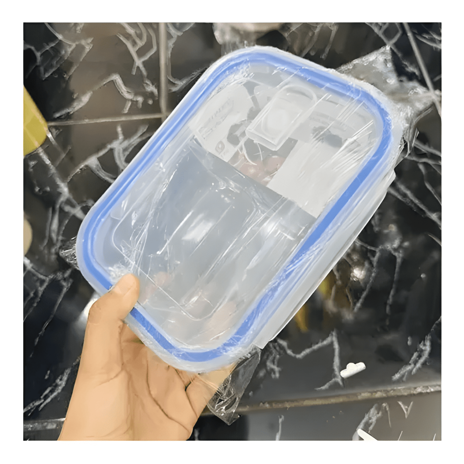 Tupper hermético de vidrio 3 divisiones para comida #14-2