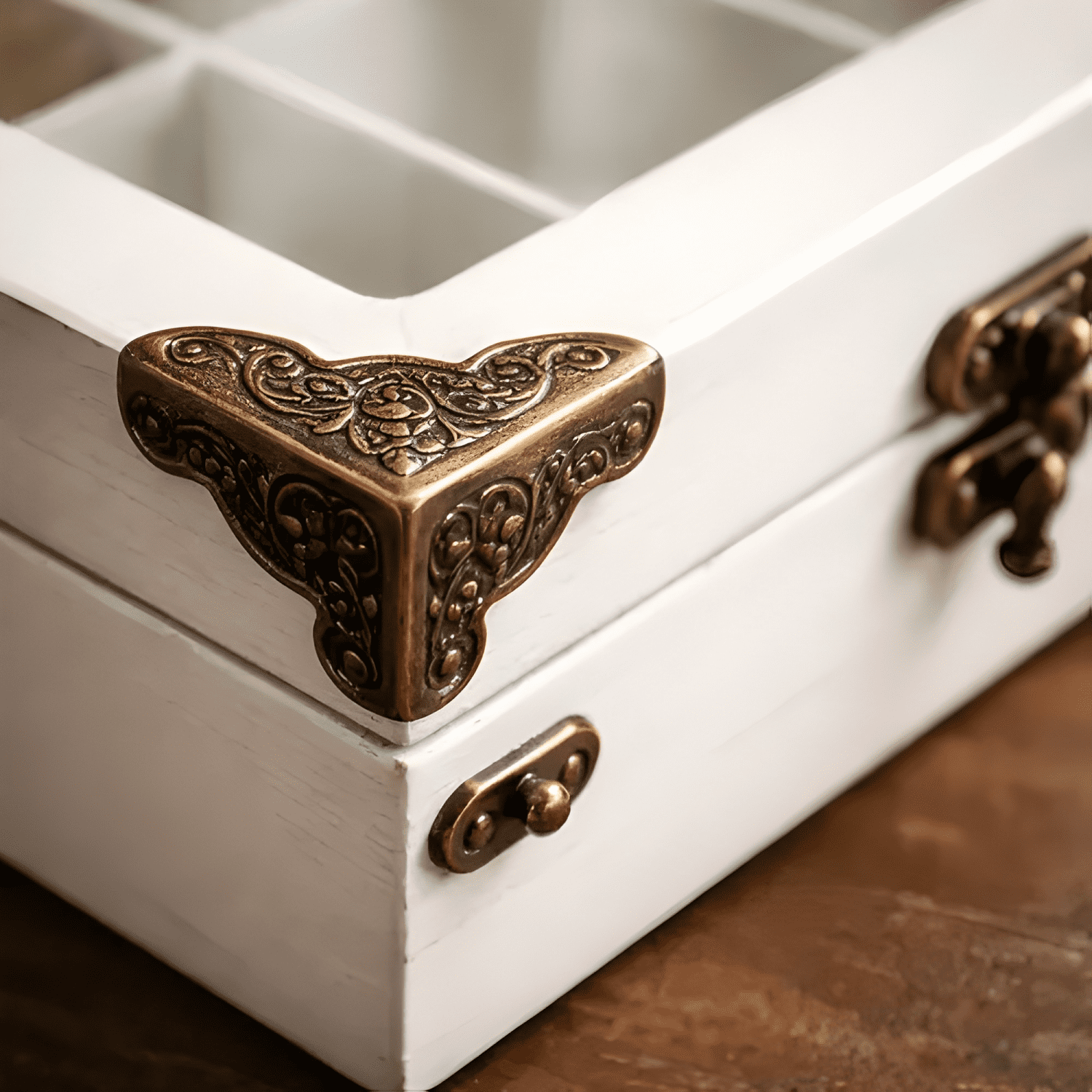 Caja organizadora de té 9 compartimentos madera y vidrio-4