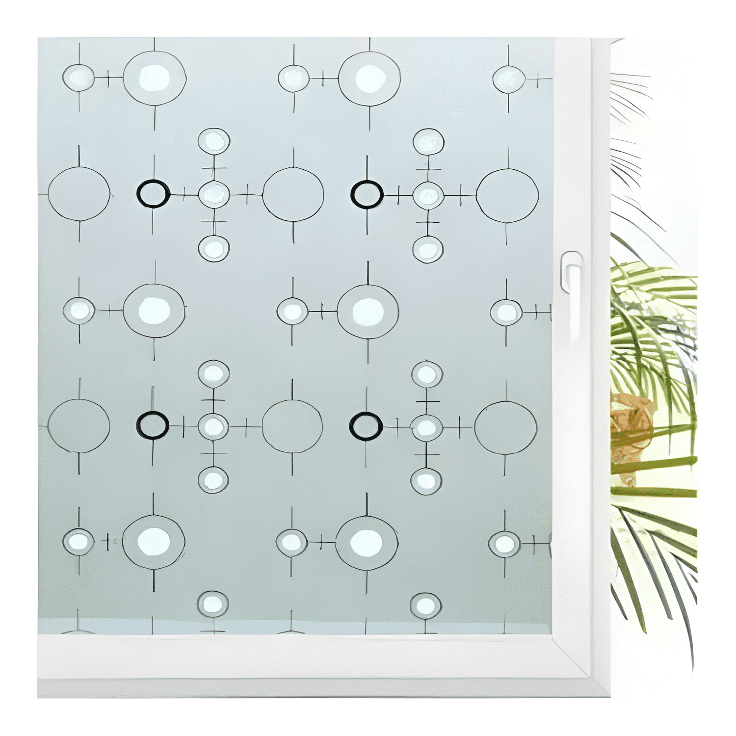Vinilo Para Ventana Autoadhesivo 2mt X 45cm Flores Blancas-2