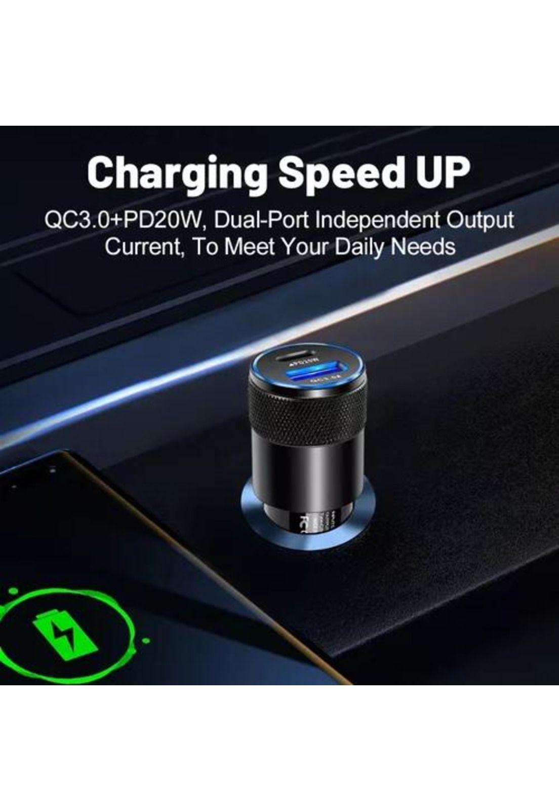 Cargador universal auto camión USB-C carga rápida 3.0 PD 38W-3