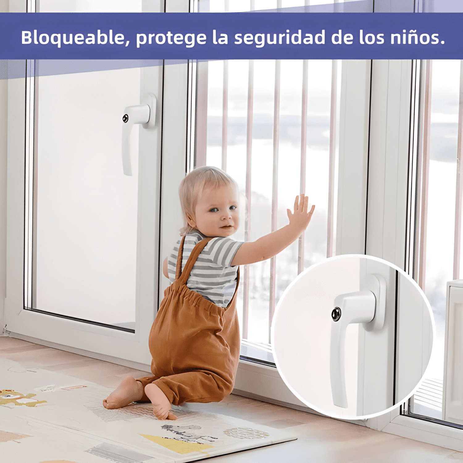 Manilla recta de aluminio con llave para ventanas 4u-4