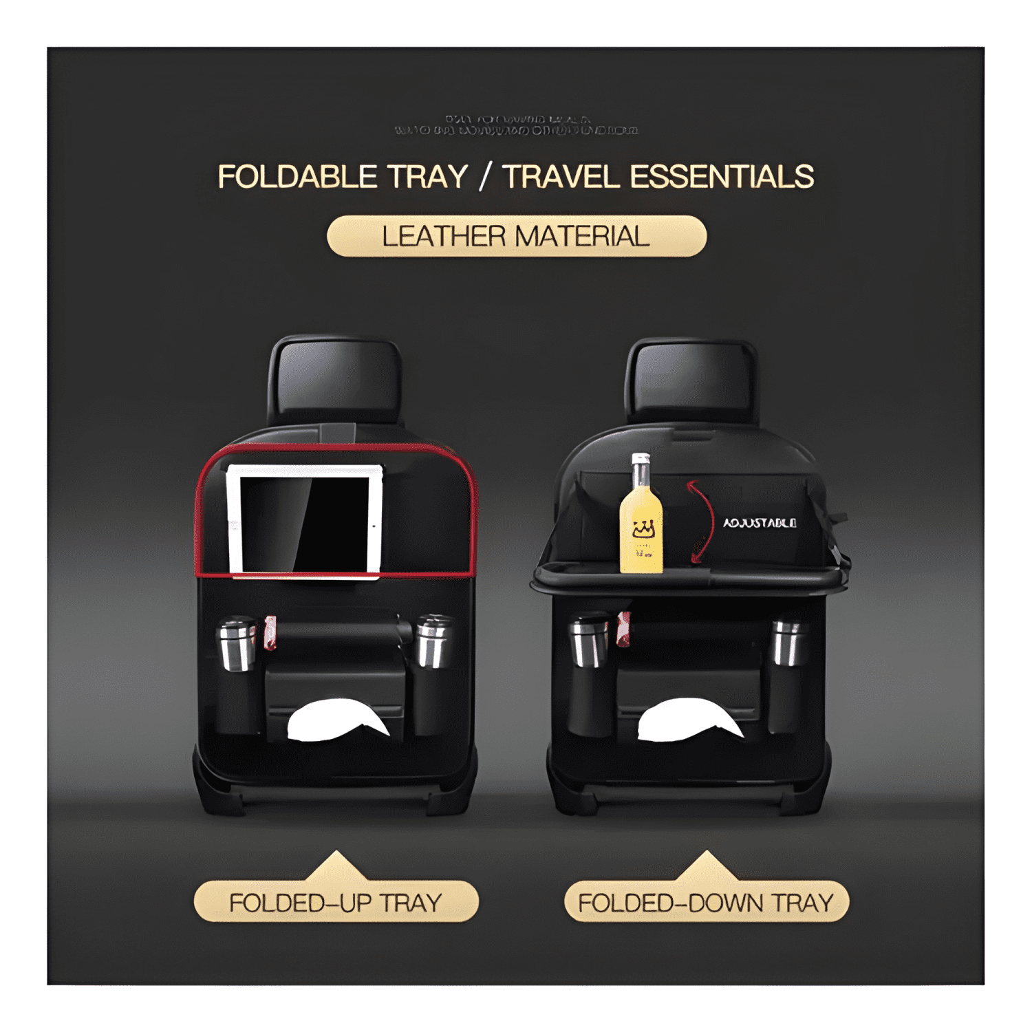 2x Organizador Auto Respaldo Portavasos Ecocuero Premium-2