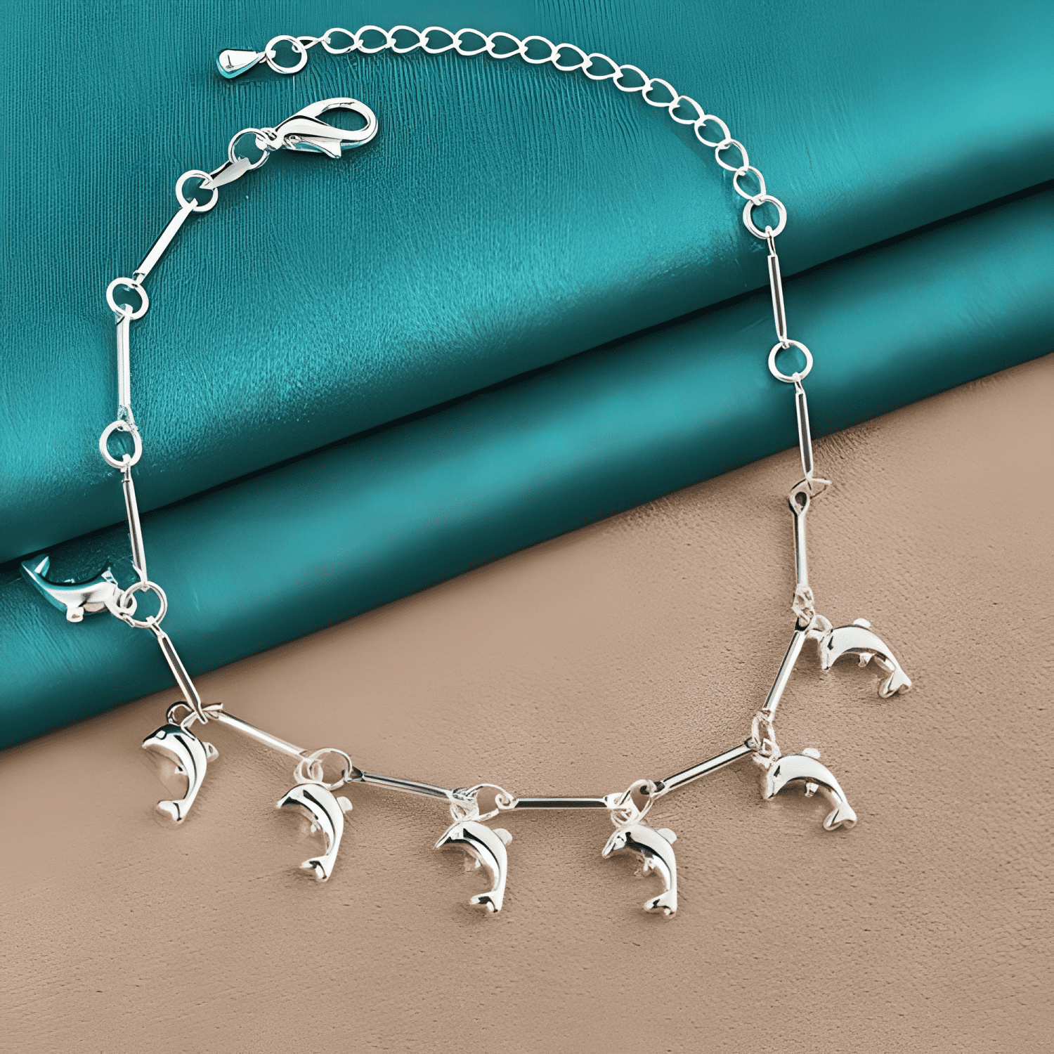 Pulsera plata 925 para dama mujer elegante delfin charm #2-3
